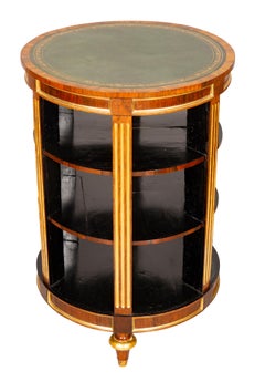Regency Rosewood And Giltwood Cylindrical Book Stand