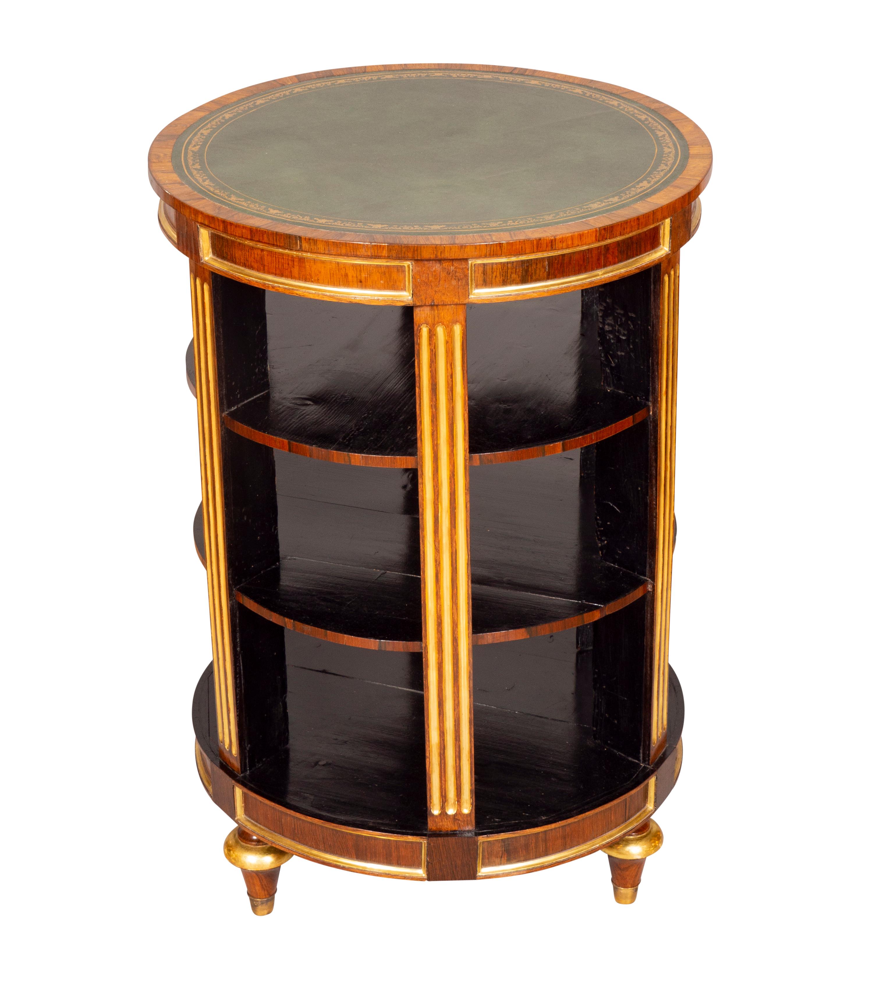 Regency Rosewood And Giltwood Cylindrical Book Stand In Good Condition In Essex, MA