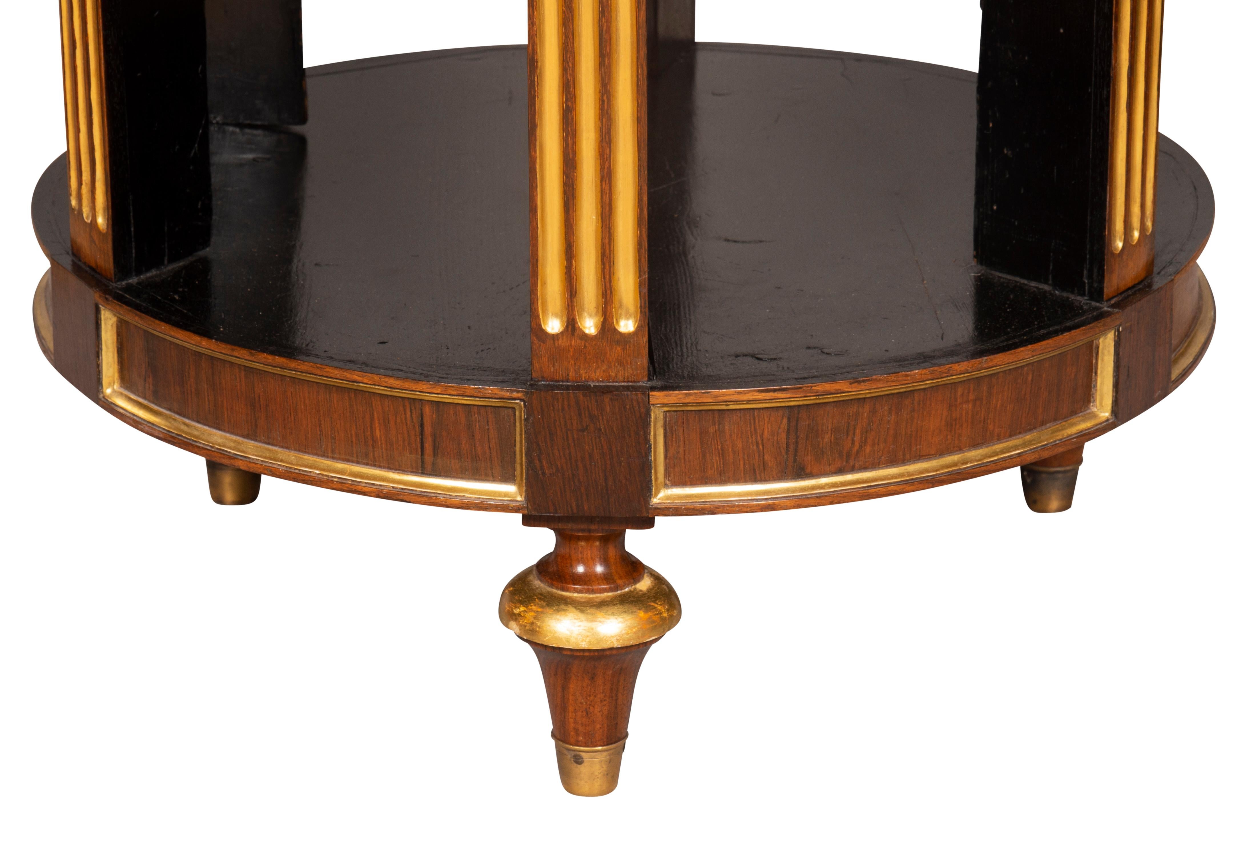 Regency Rosewood And Giltwood Cylindrical Book Stand 1