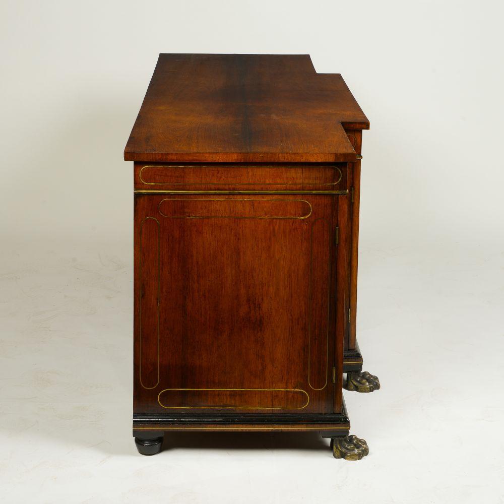 English Regency Rosewood and Inlaid Brass Side Cabinet For Sale