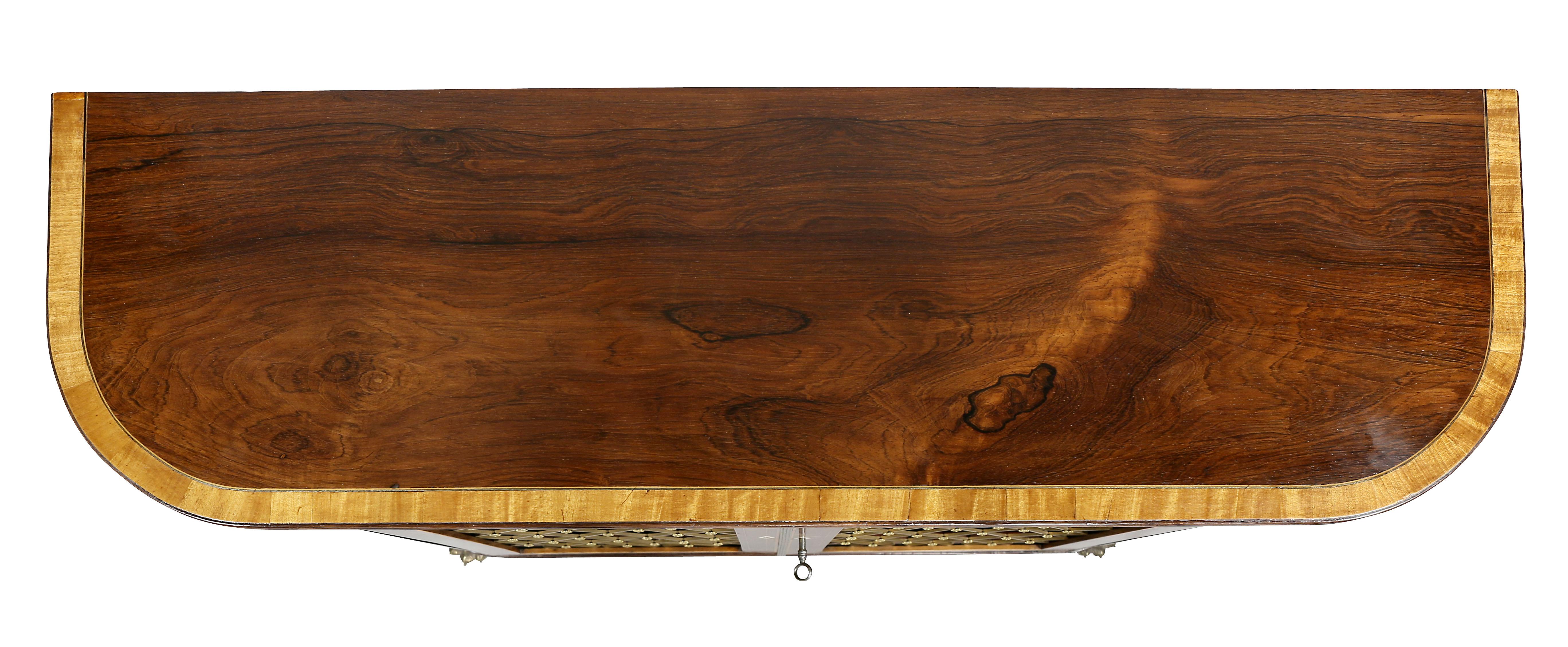 English Regency Rosewood and Inlaid Credenza