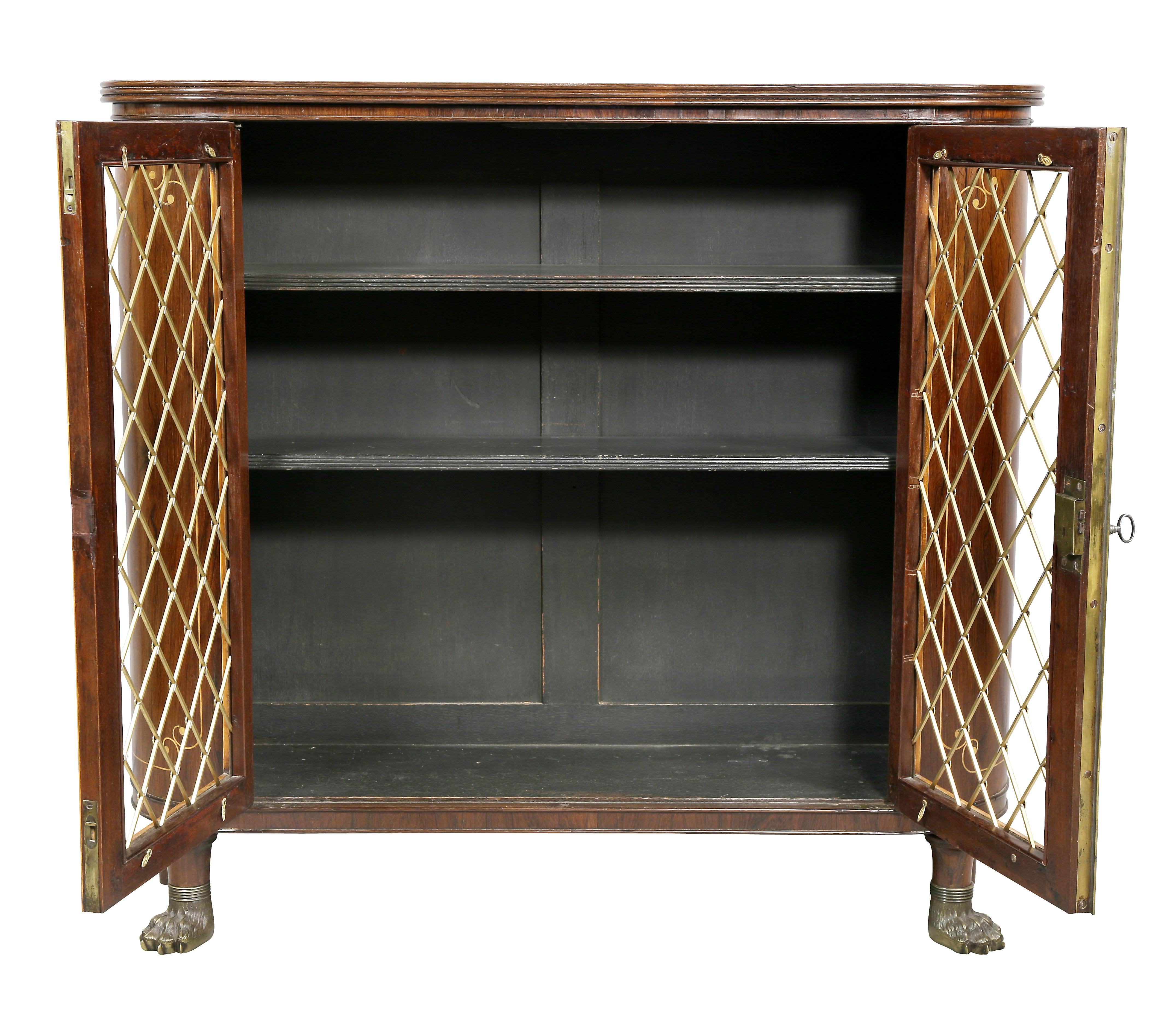 Regency Rosewood and Inlaid Credenza In Good Condition In Essex, MA