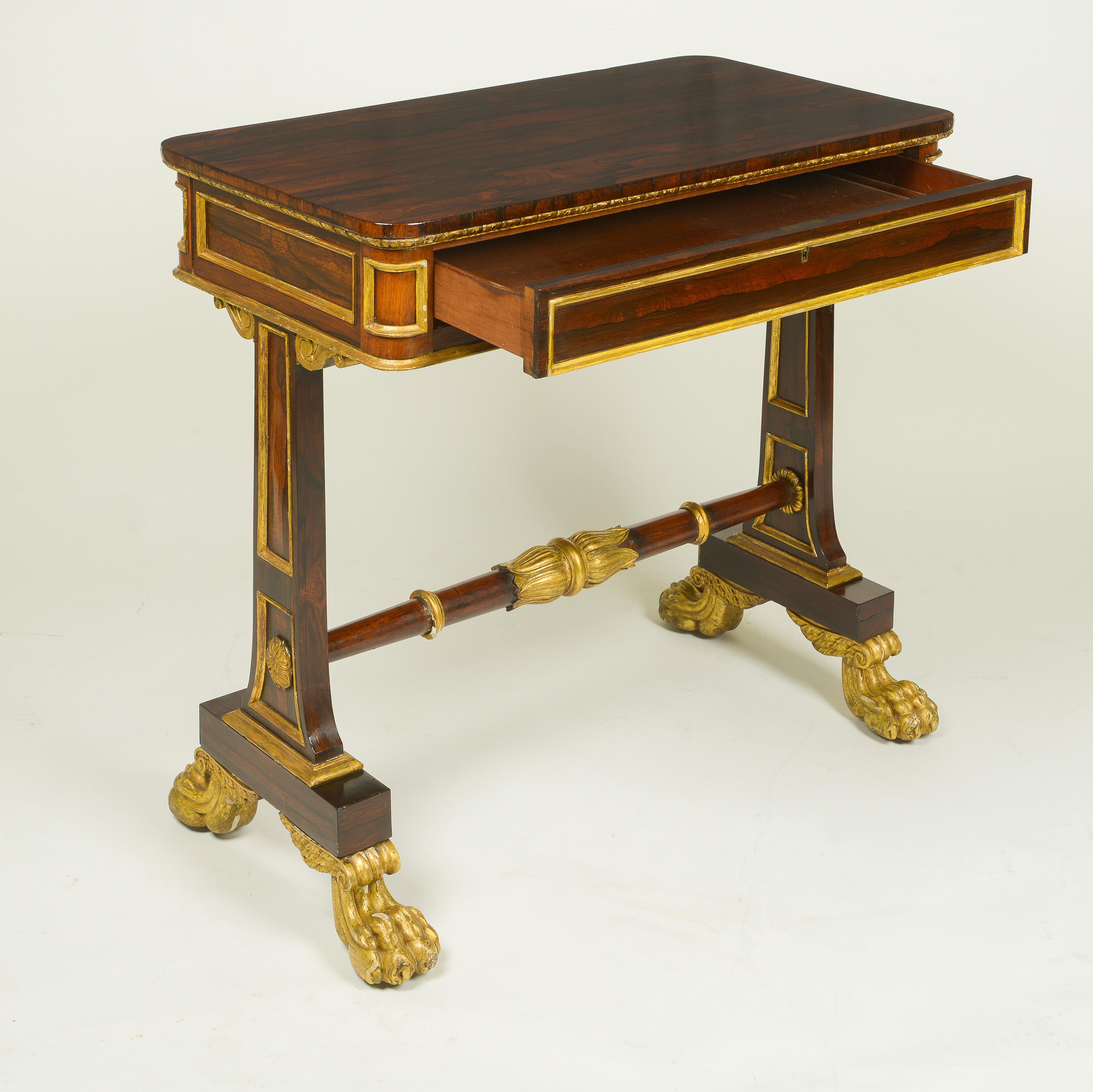 Regency Rosewood and Ormolu-Mounted Library Table In Excellent Condition For Sale In New York, NY
