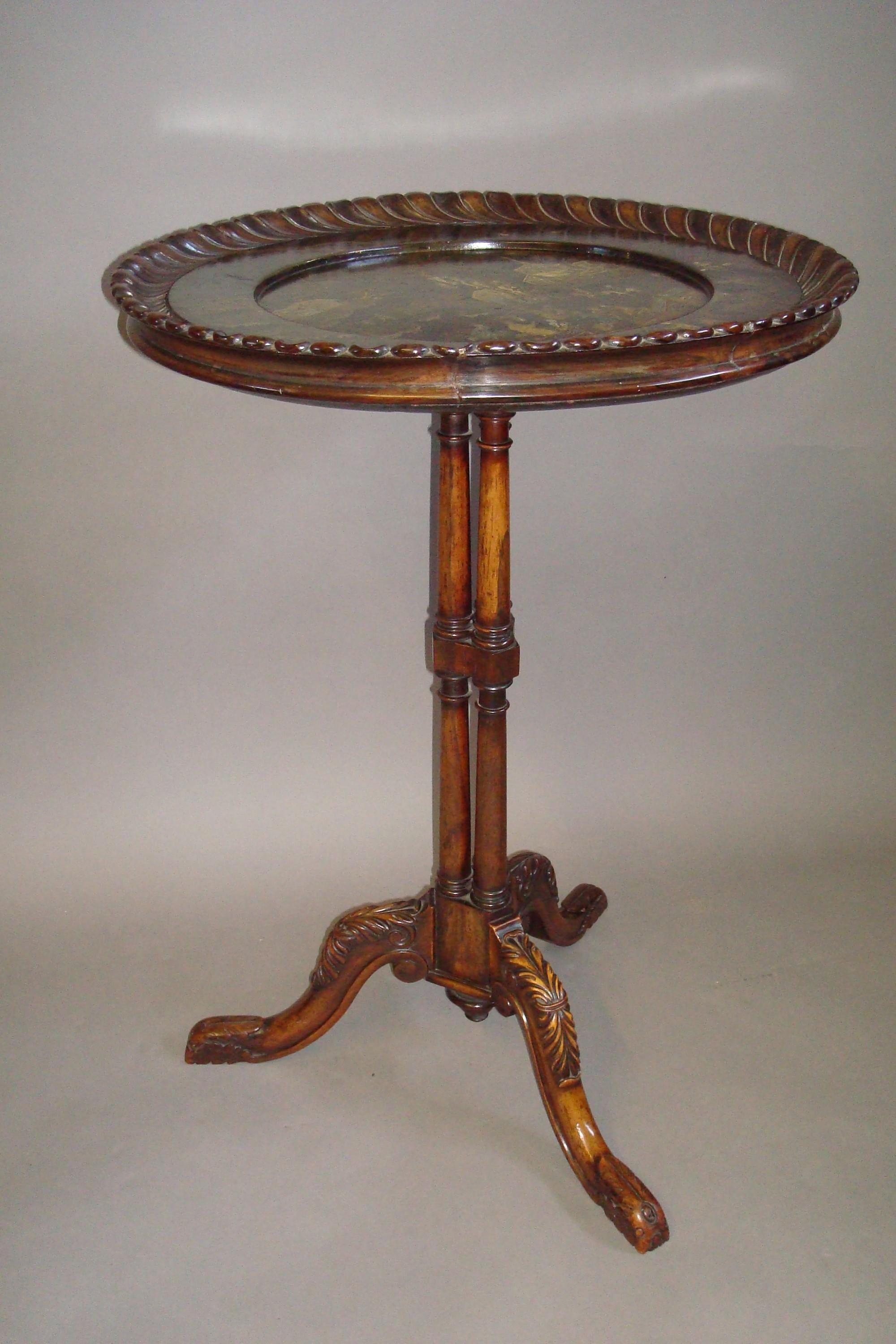 19th Century Regency Rosewood and Papier Mâché Tripod Table For Sale