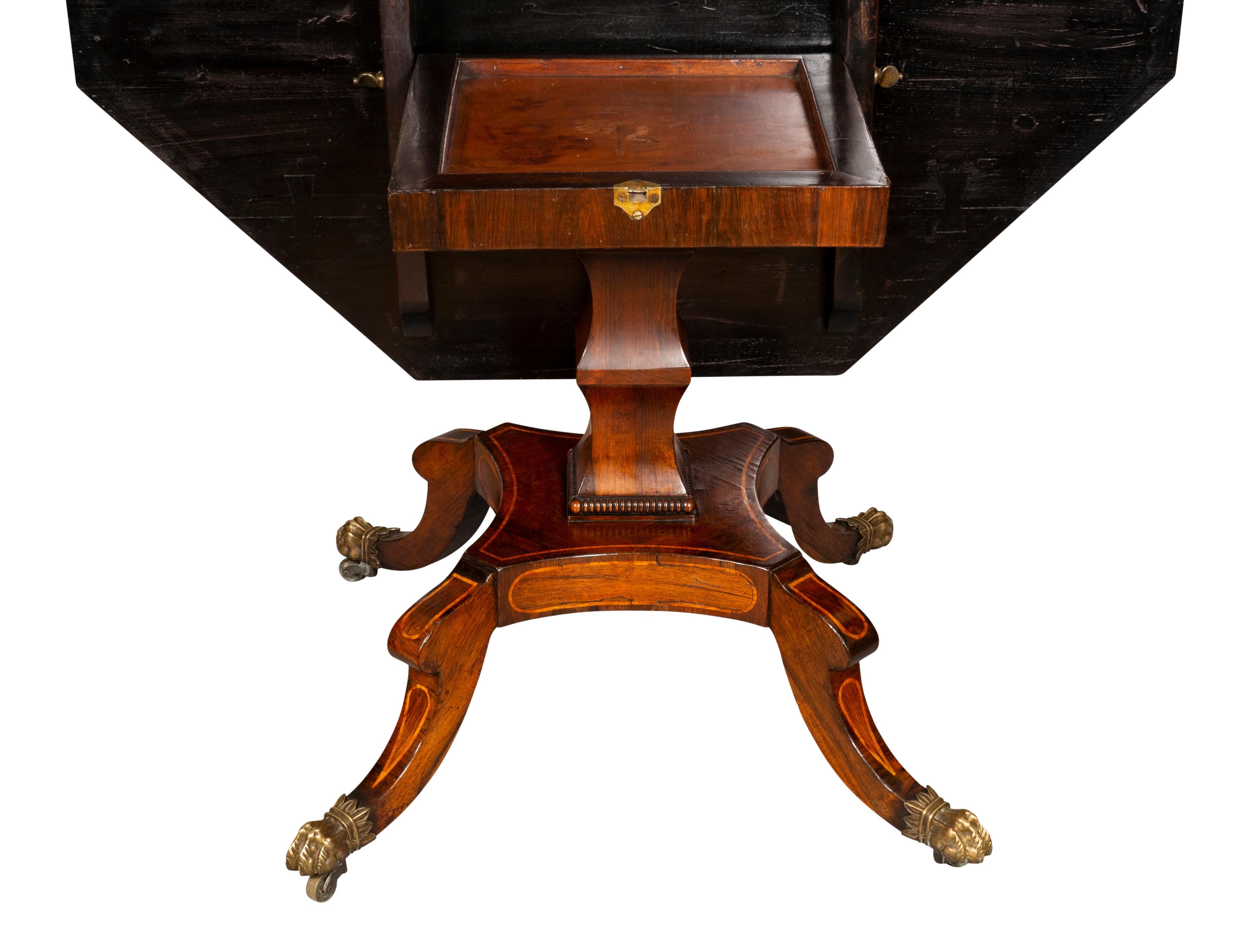 Regency Rosewood And Satinwood Banded Center Table 6