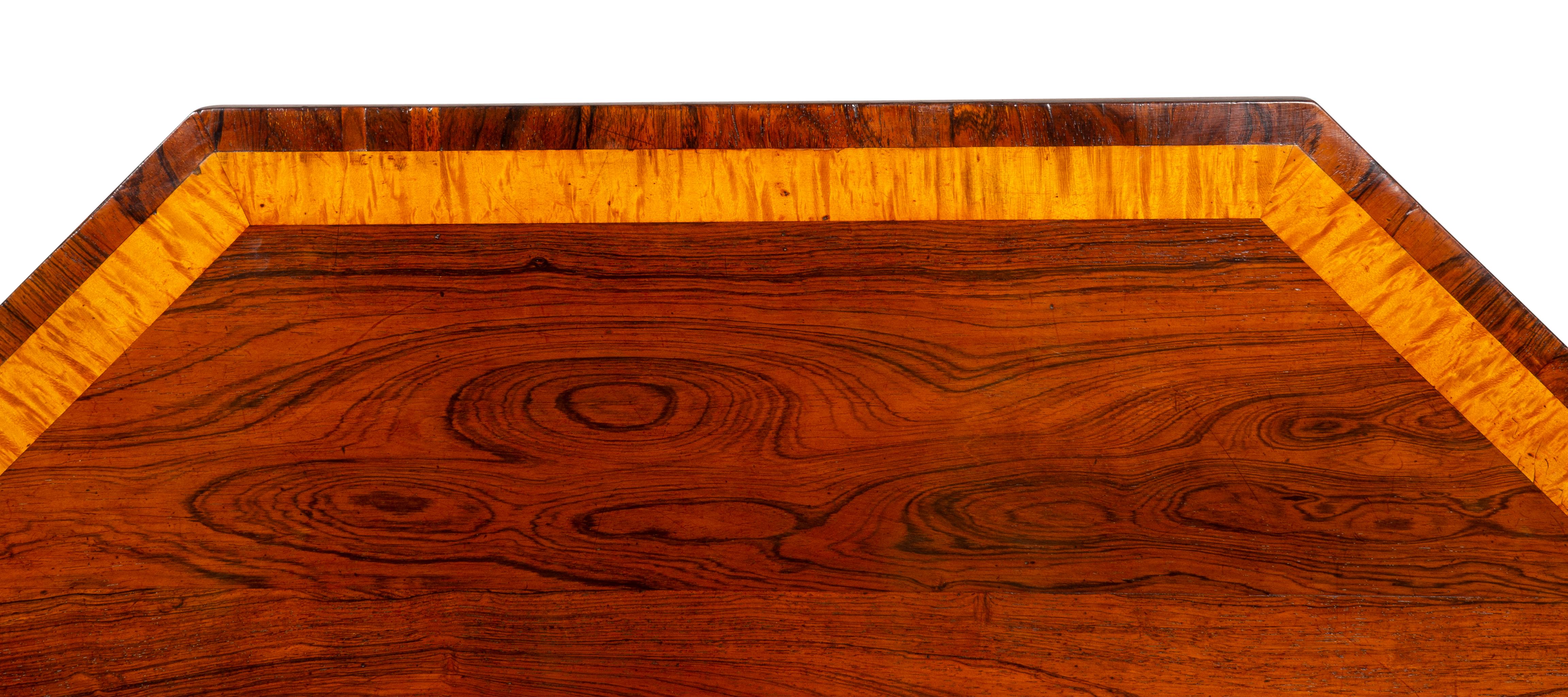 Regency Rosewood And Satinwood Banded Center Table 9