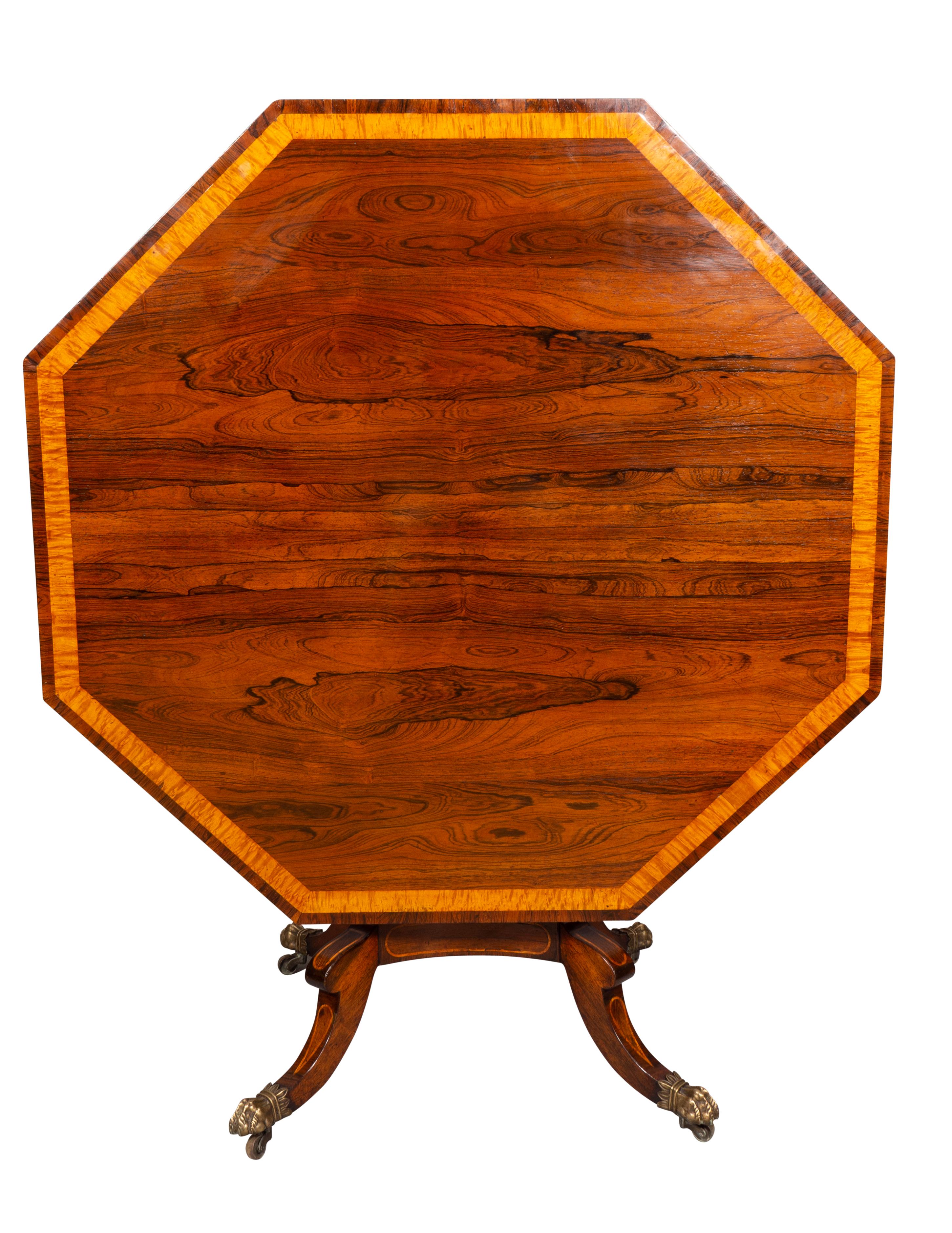 Early 19th Century Regency Rosewood And Satinwood Banded Center Table