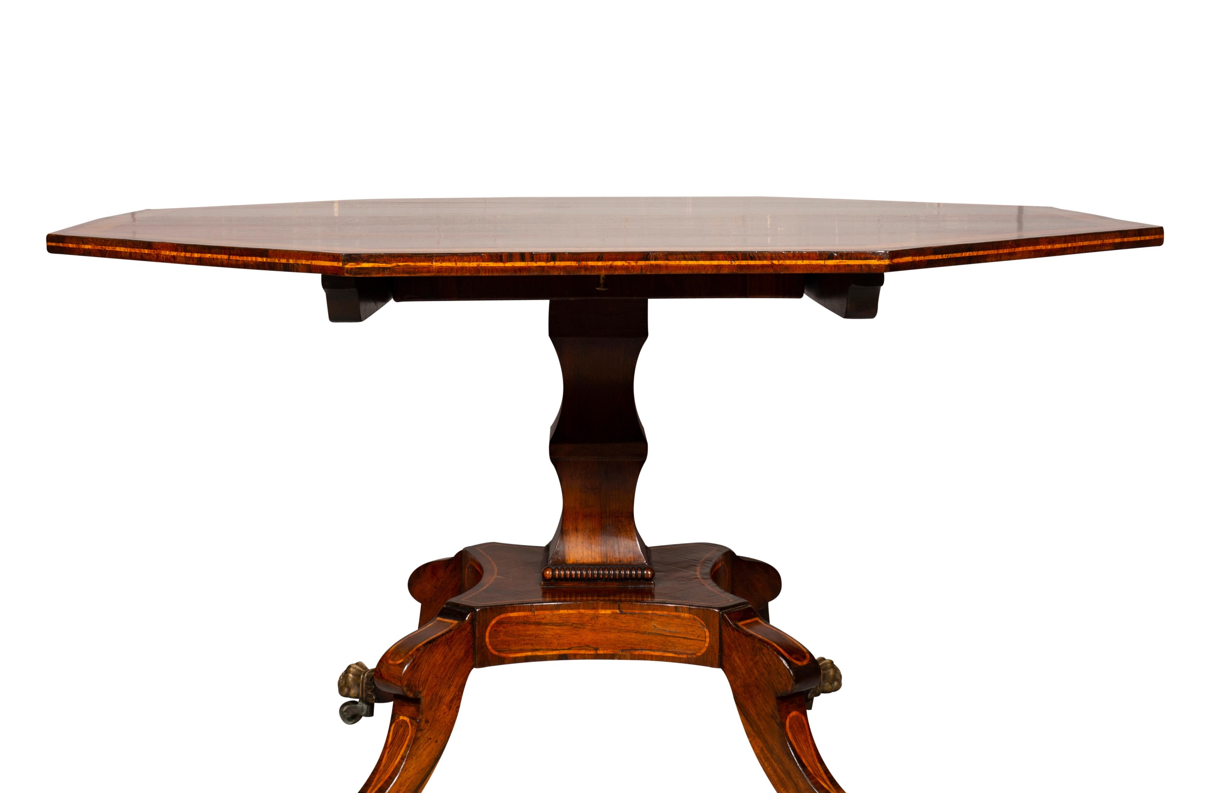 Regency Rosewood And Satinwood Banded Center Table 1