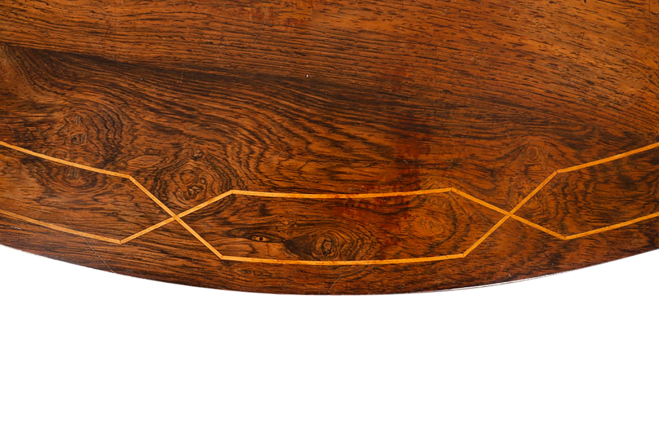 Regency Rosewood and Satinwood Center Table For Sale 5