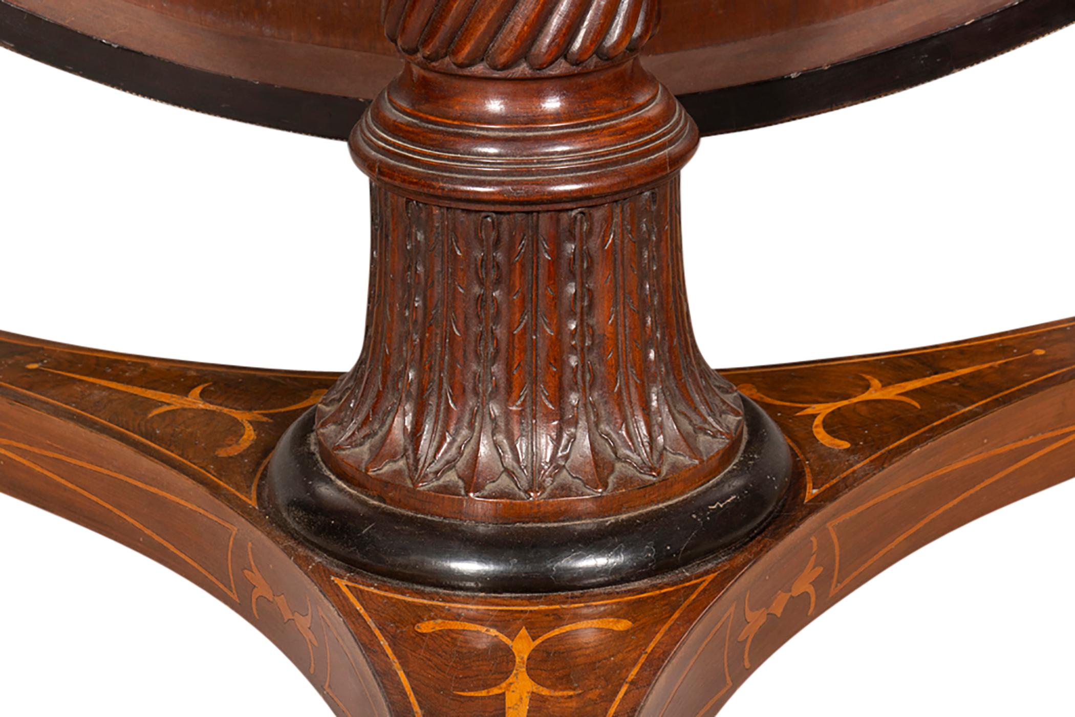 Regency Rosewood and Satinwood Center Table For Sale 8