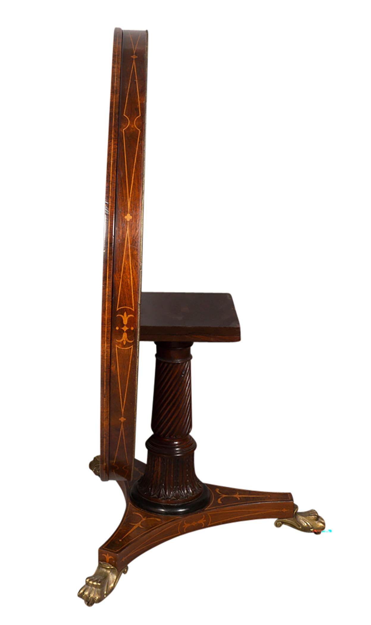 Regency Rosewood and Satinwood Center Table For Sale 1