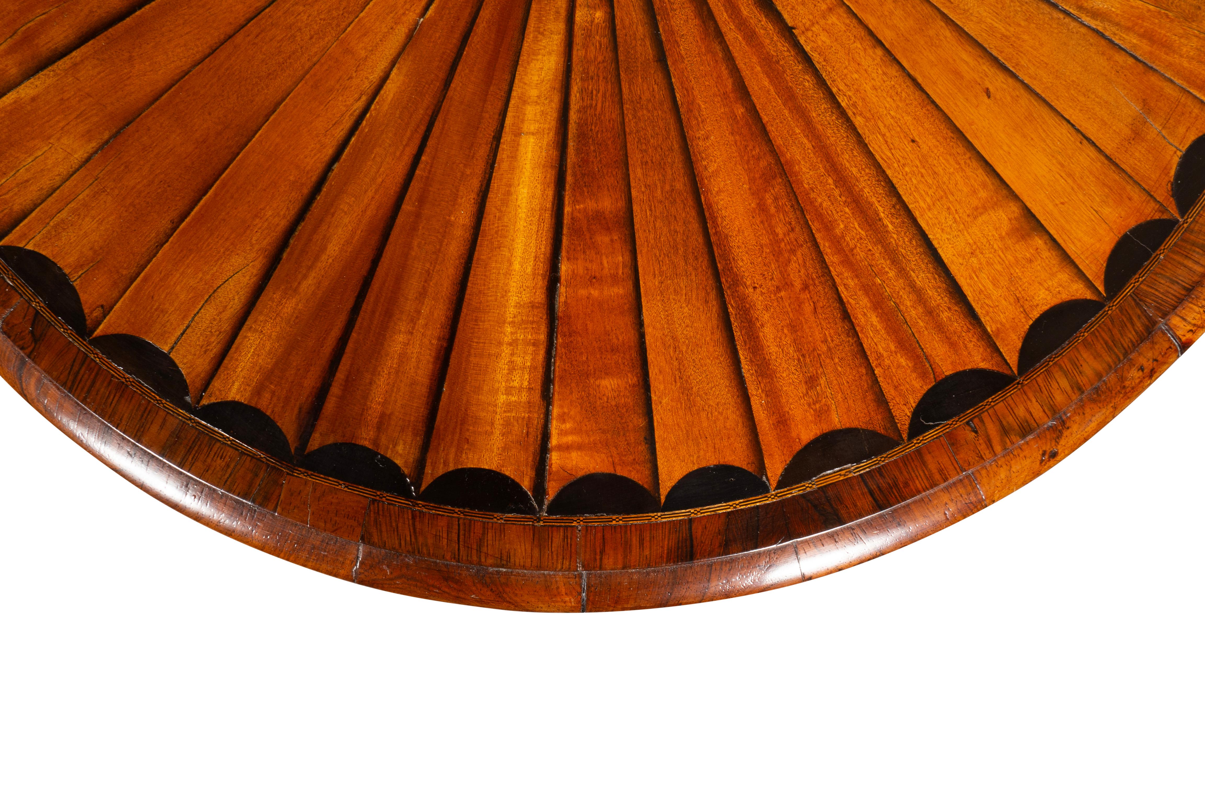 Regency Rosewood And Satinwood Inlaid Drum Table 6