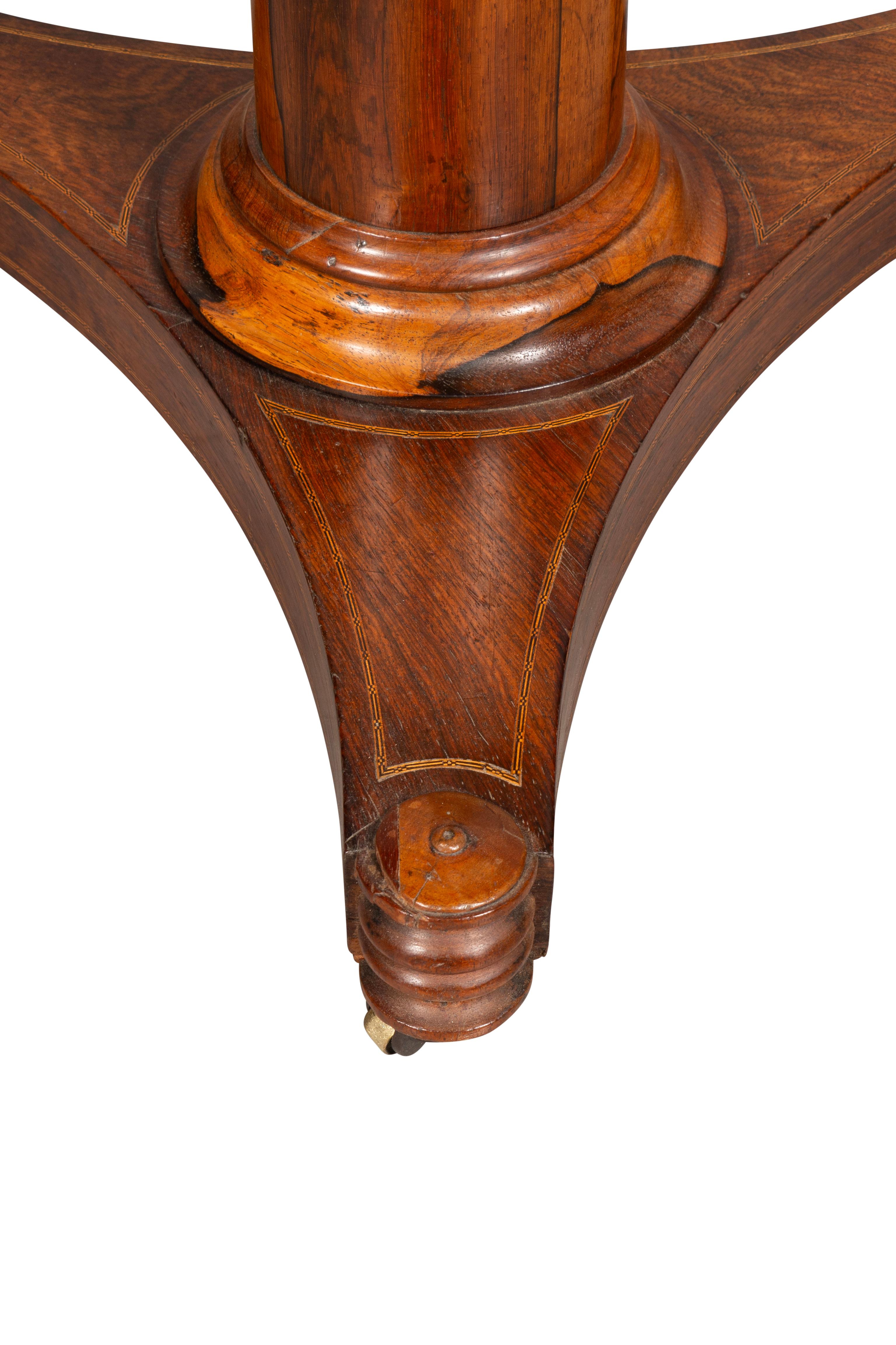 19th Century Regency Rosewood And Satinwood Inlaid Drum Table