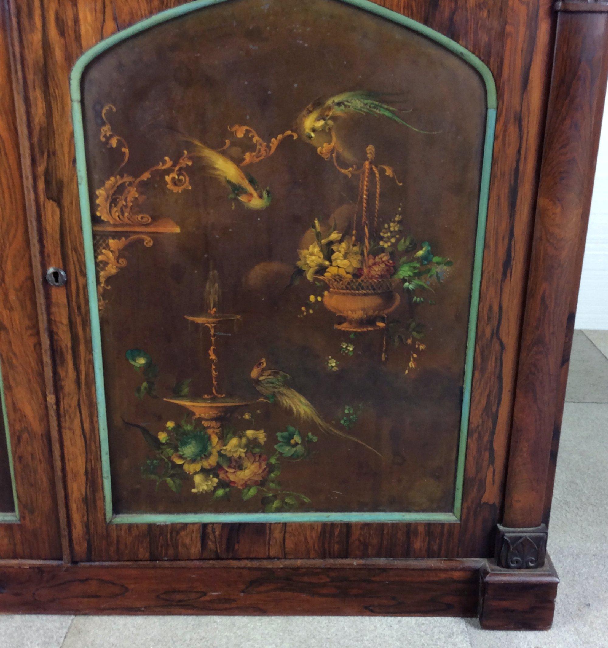 Regency Rosewood and Slate Paneled Side Cabinet In Good Condition For Sale In London, west Sussex