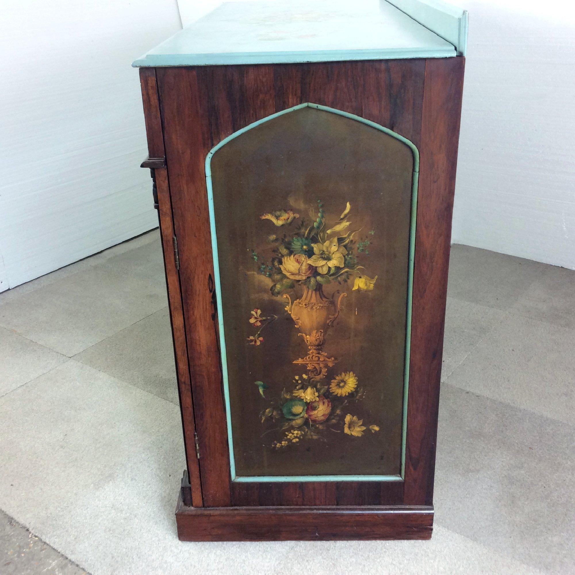 Regency Rosewood and Slate Paneled Side Cabinet For Sale 2
