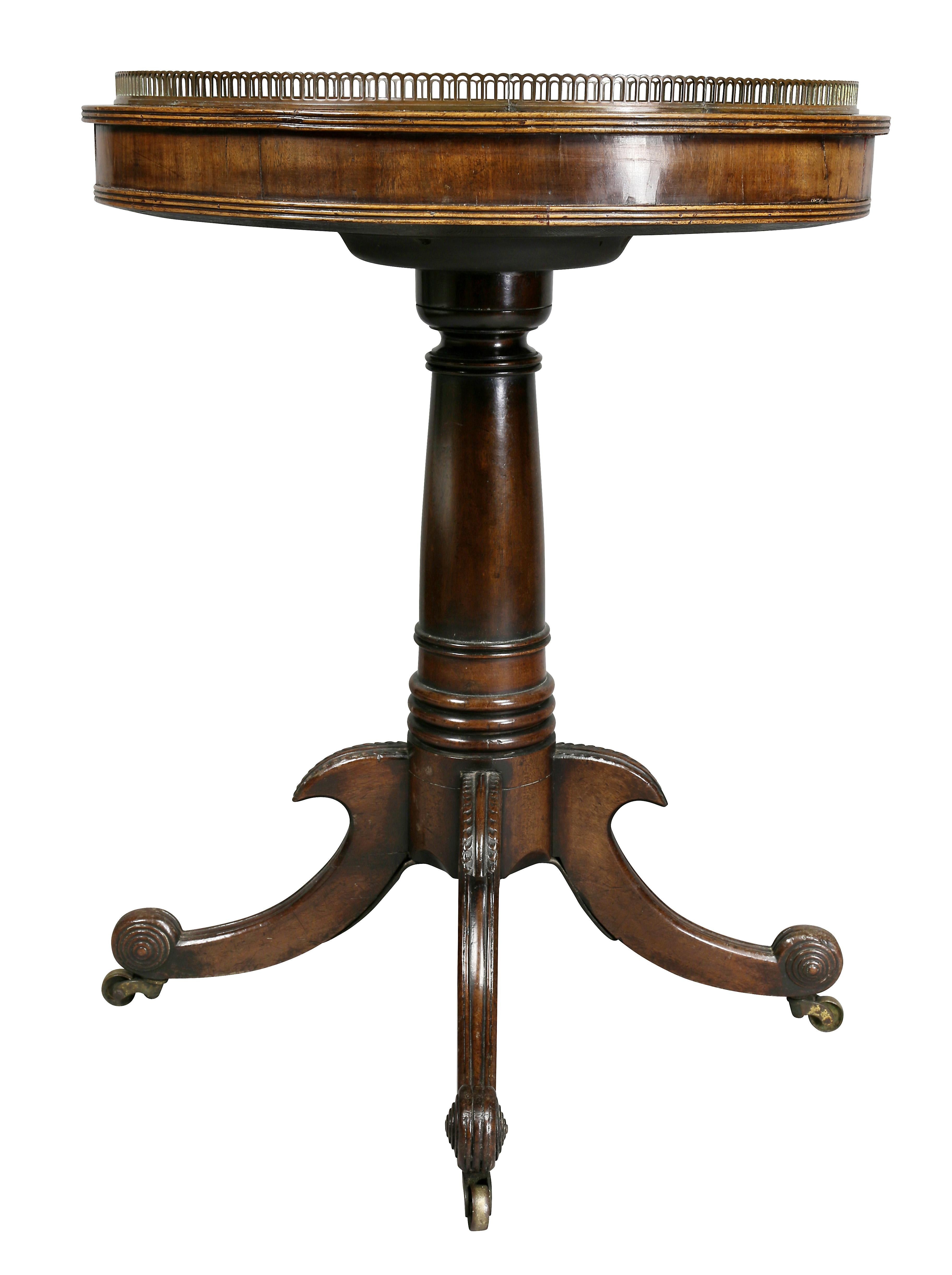 English Regency Rosewood and Specimen Marble Table For Sale