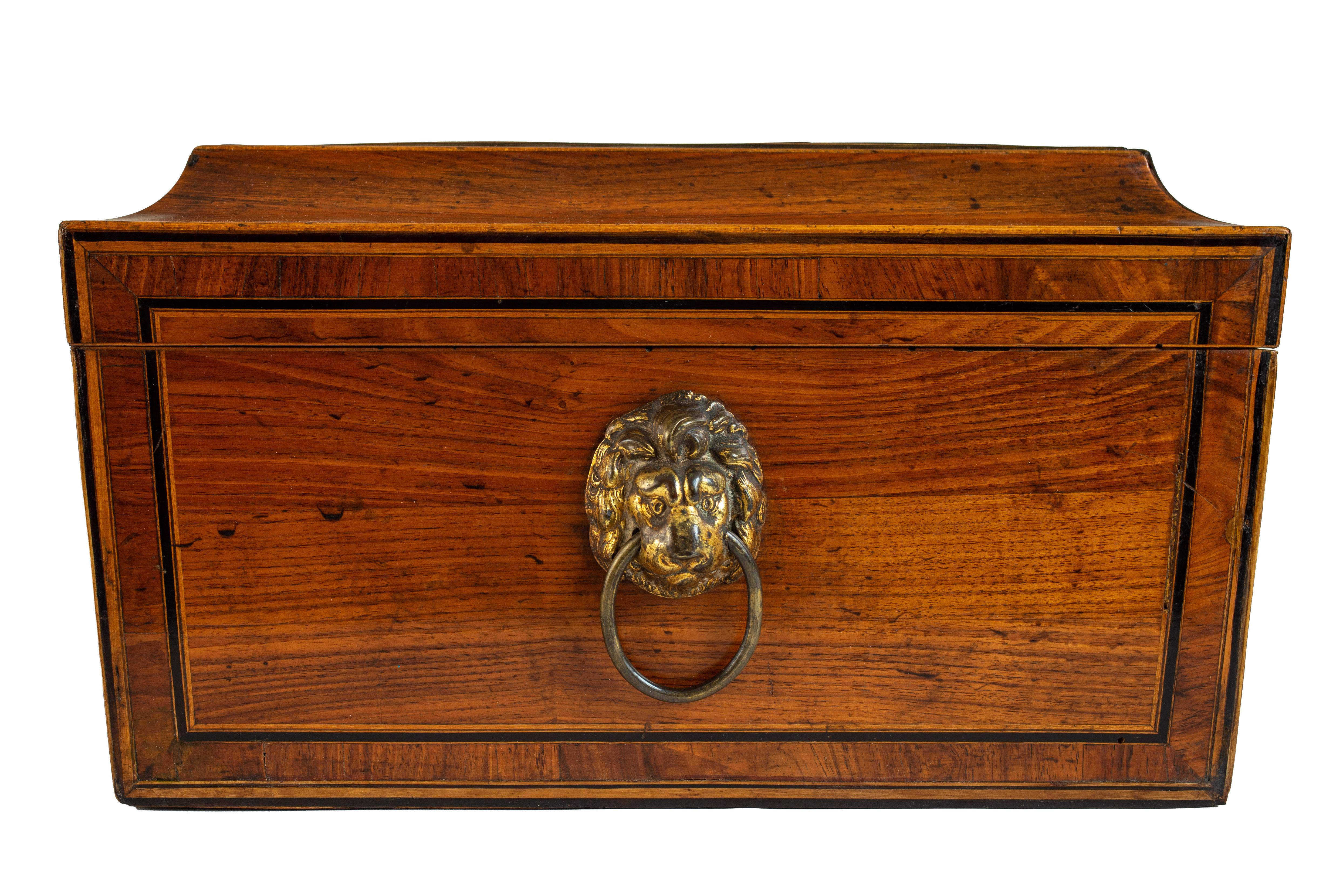 Regency Rosewood and Tulipwood Jewelry Box In Fair Condition For Sale In Kittery Point, ME