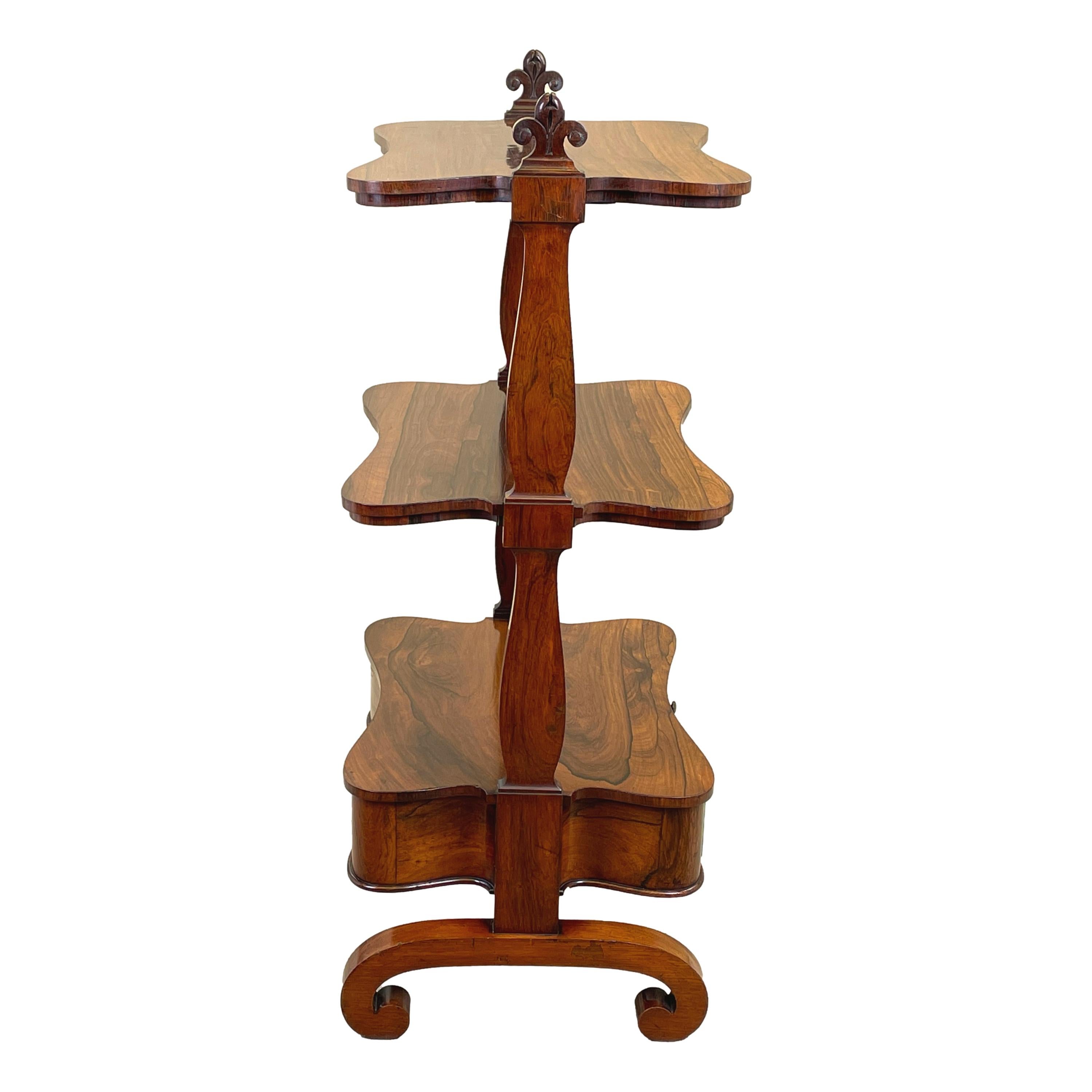 19th Century Regency Rosewood Antique English Whatnot For Sale