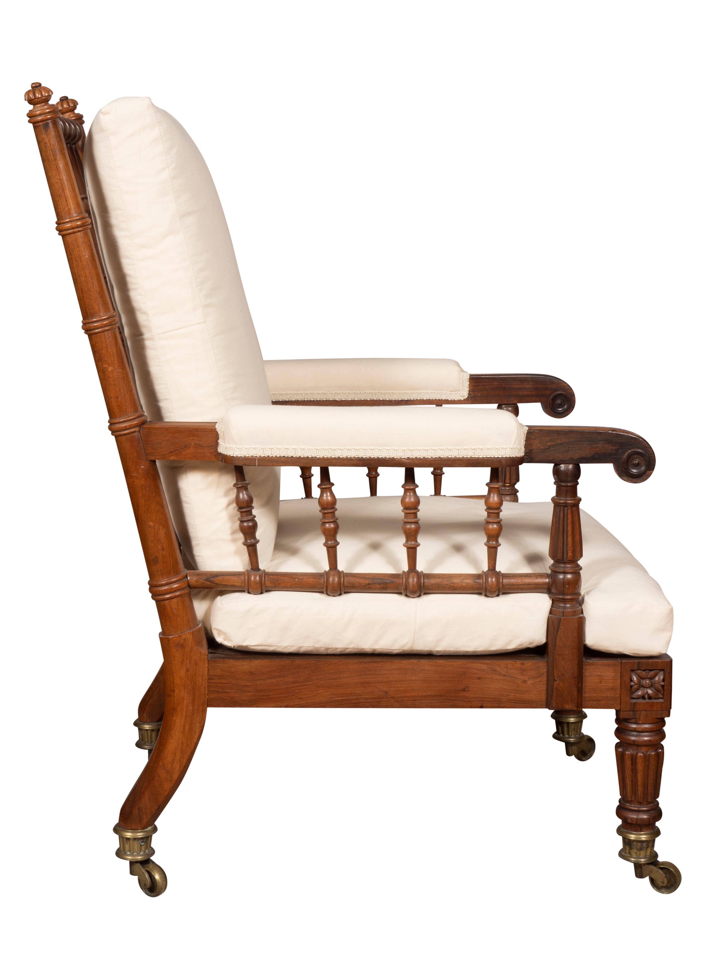 English Regency Rosewood Armchair By Gillows For Sale