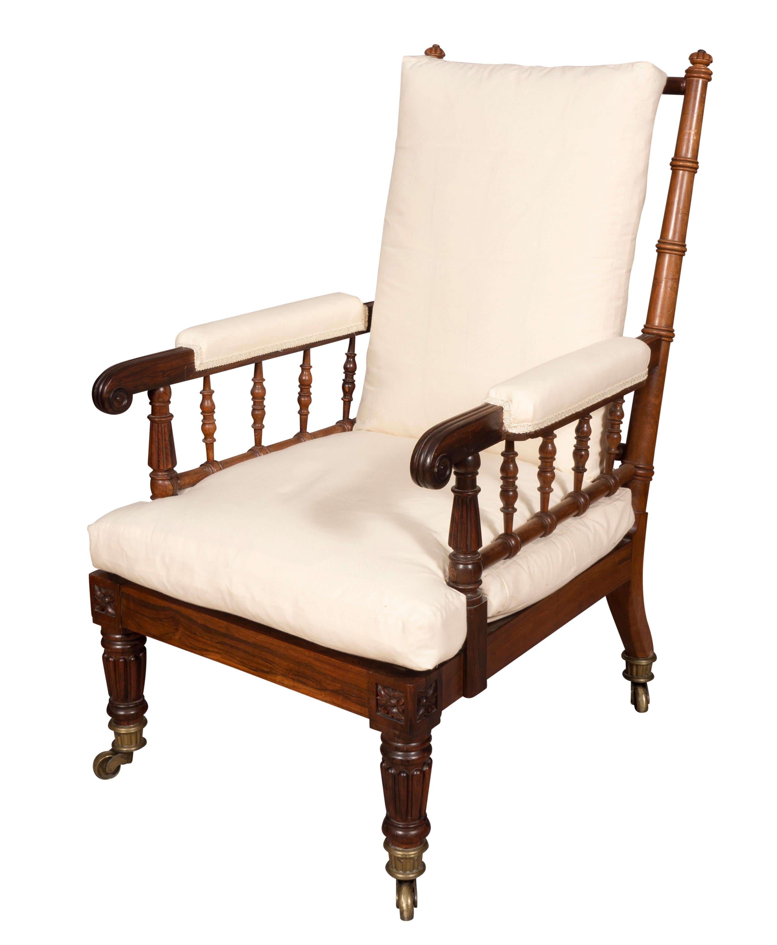 Regency Rosewood Armchair By Gillows In Good Condition For Sale In Essex, MA