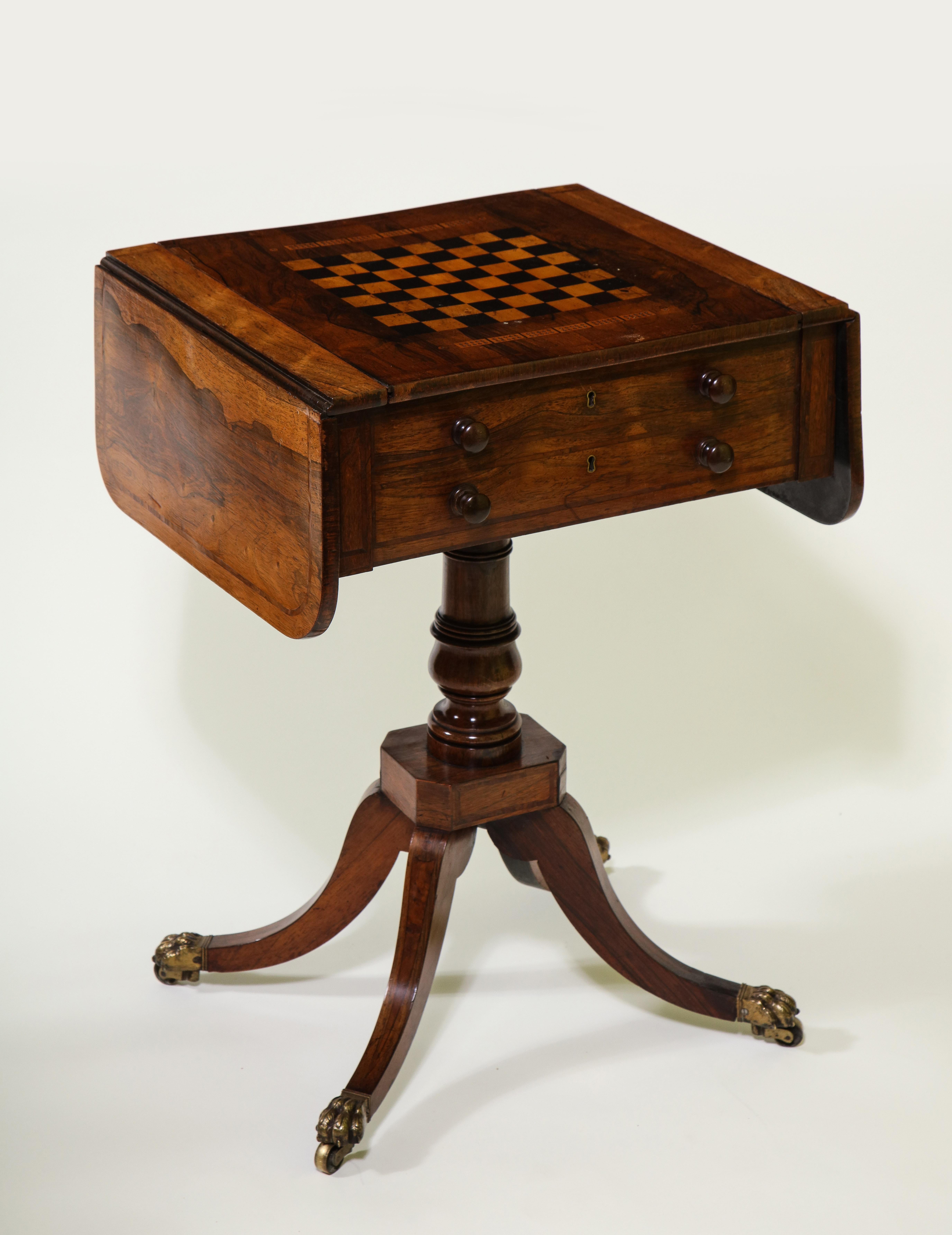 Backgammon-Spieltisch aus Rosenholz im Regency-Stil im Angebot 10