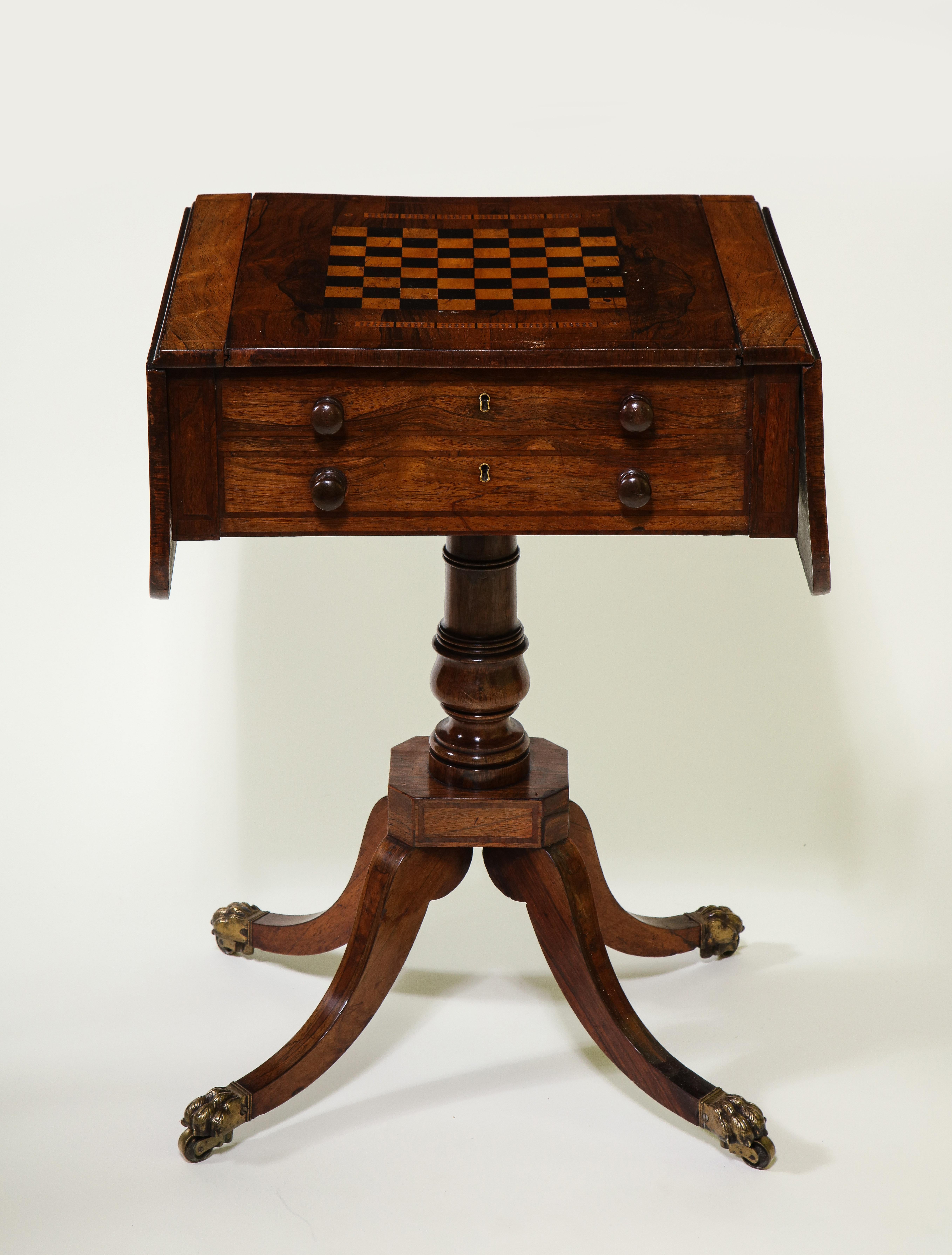 Backgammon-Spieltisch aus Rosenholz im Regency-Stil im Angebot 11