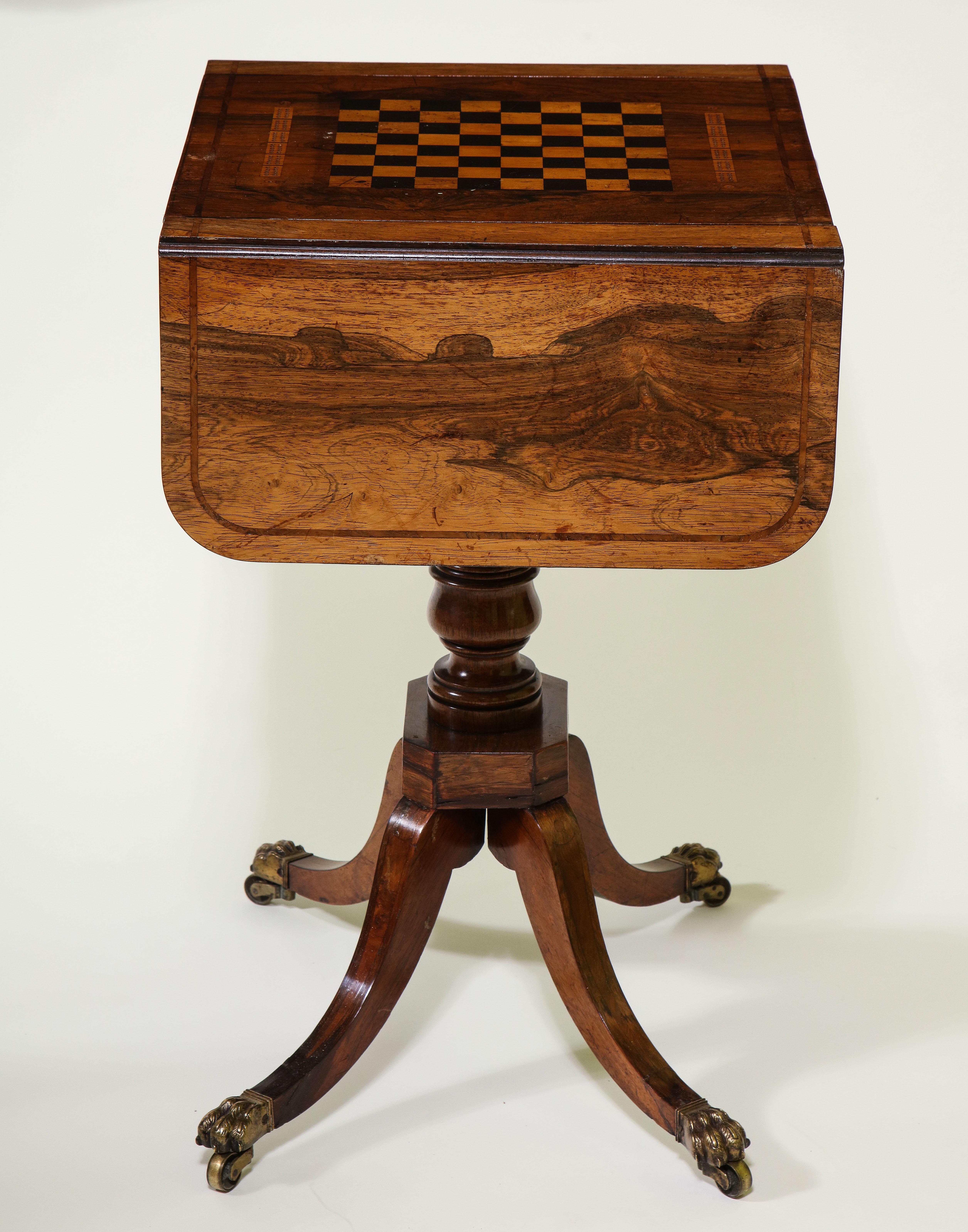 Backgammon-Spieltisch aus Rosenholz im Regency-Stil im Angebot 13