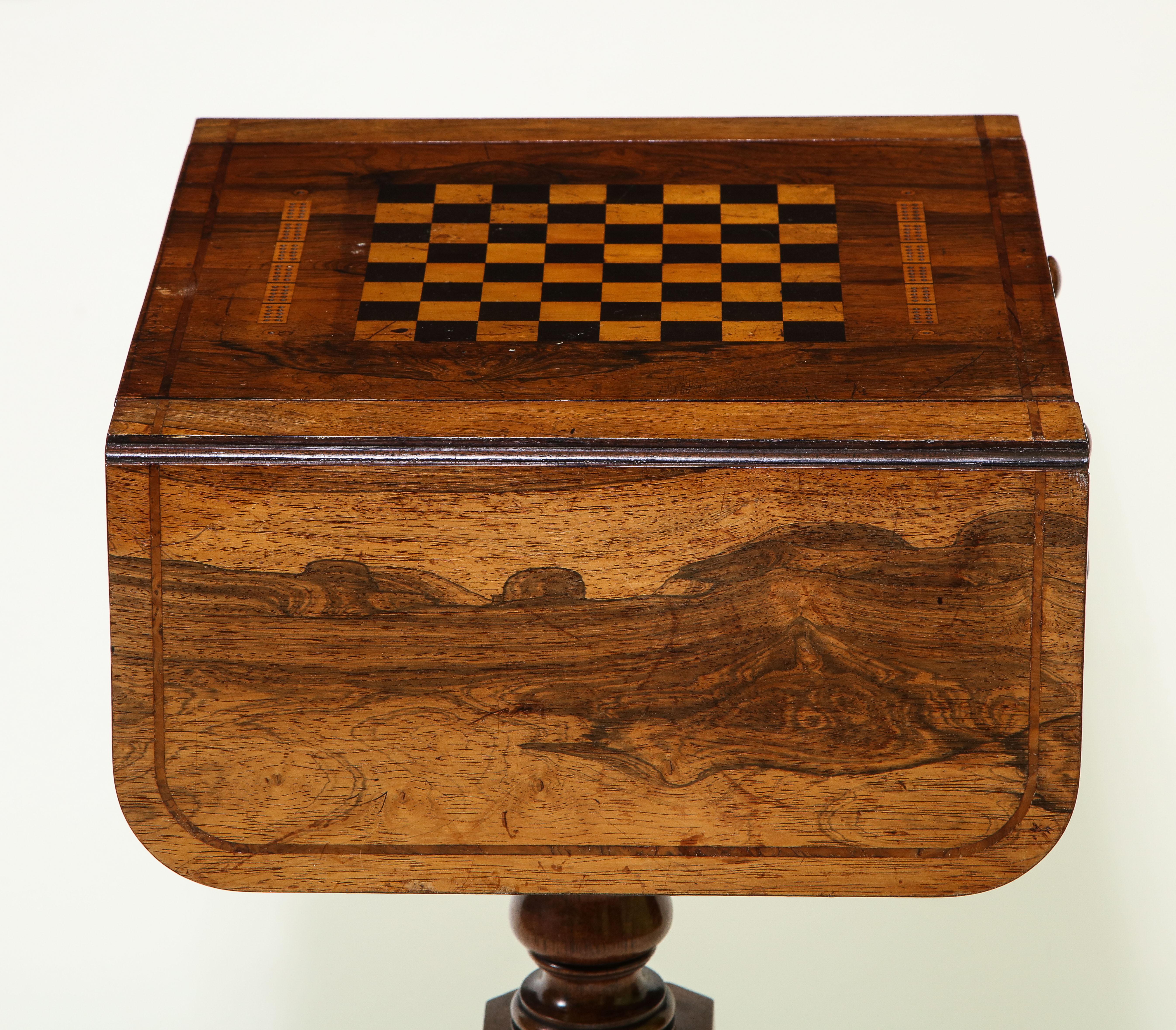 Table de jeu de backgammon Regency en bois de rose en vente 13