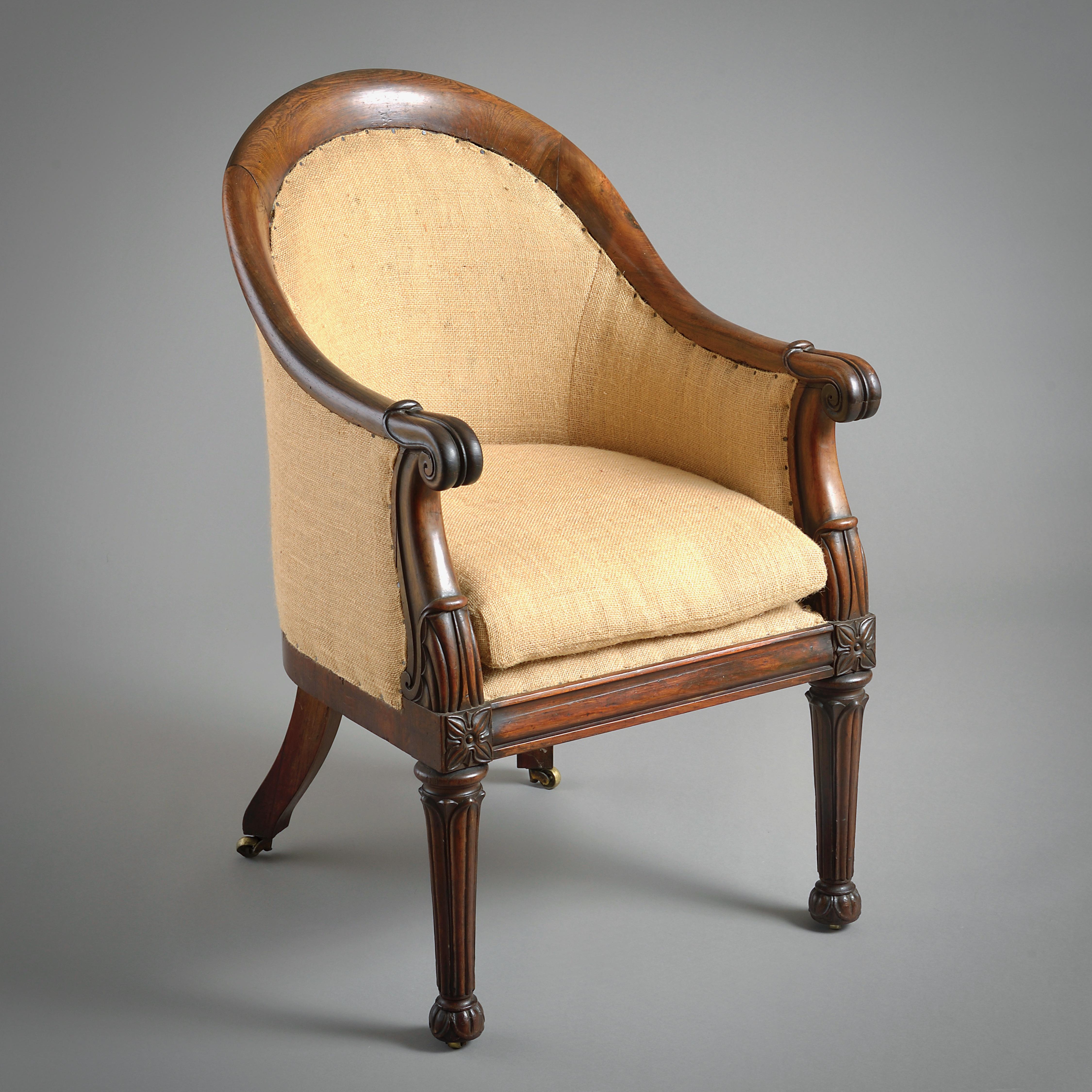 Regency Palisander Bergere (19. Jahrhundert) im Angebot