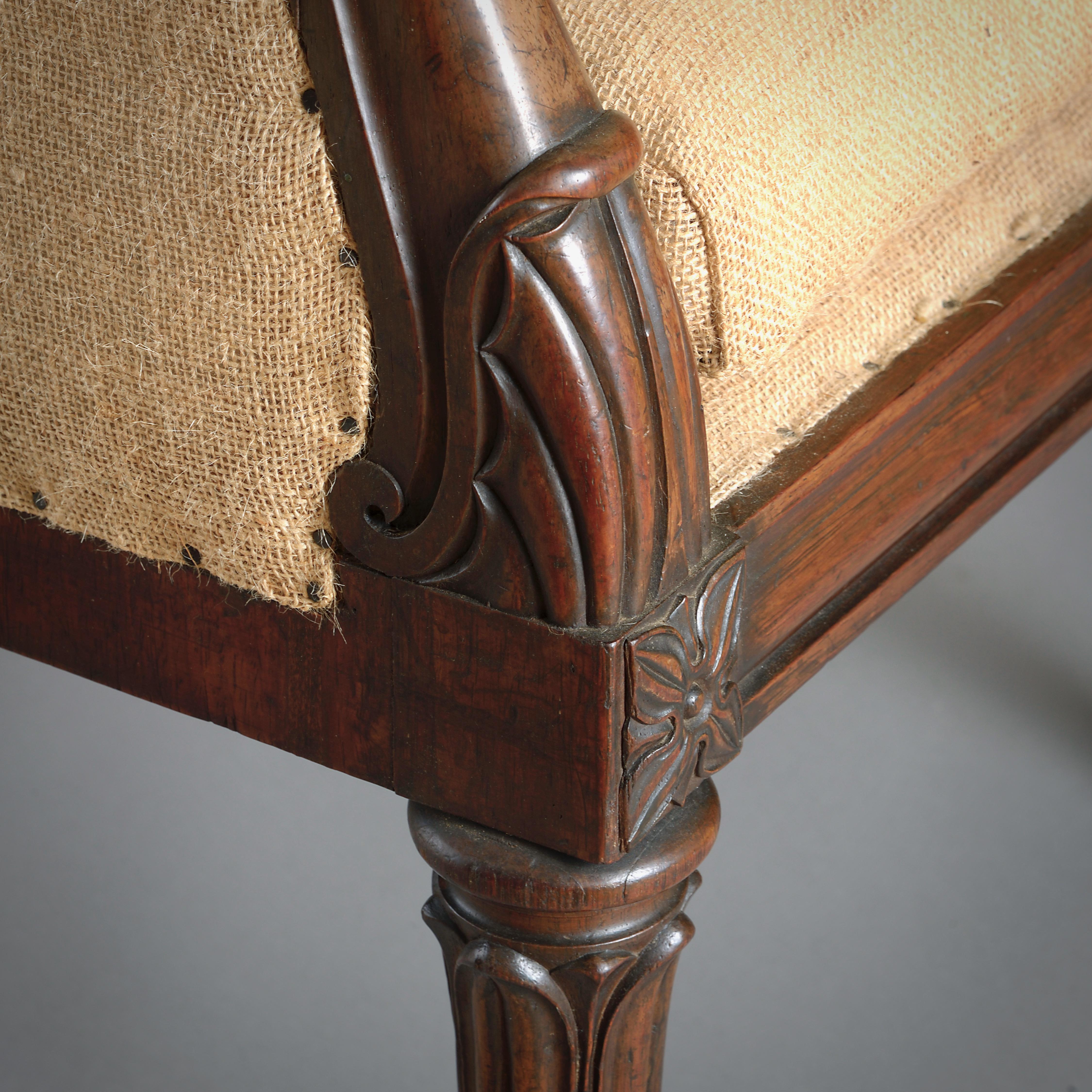 Regency Palisander Bergere im Angebot 1