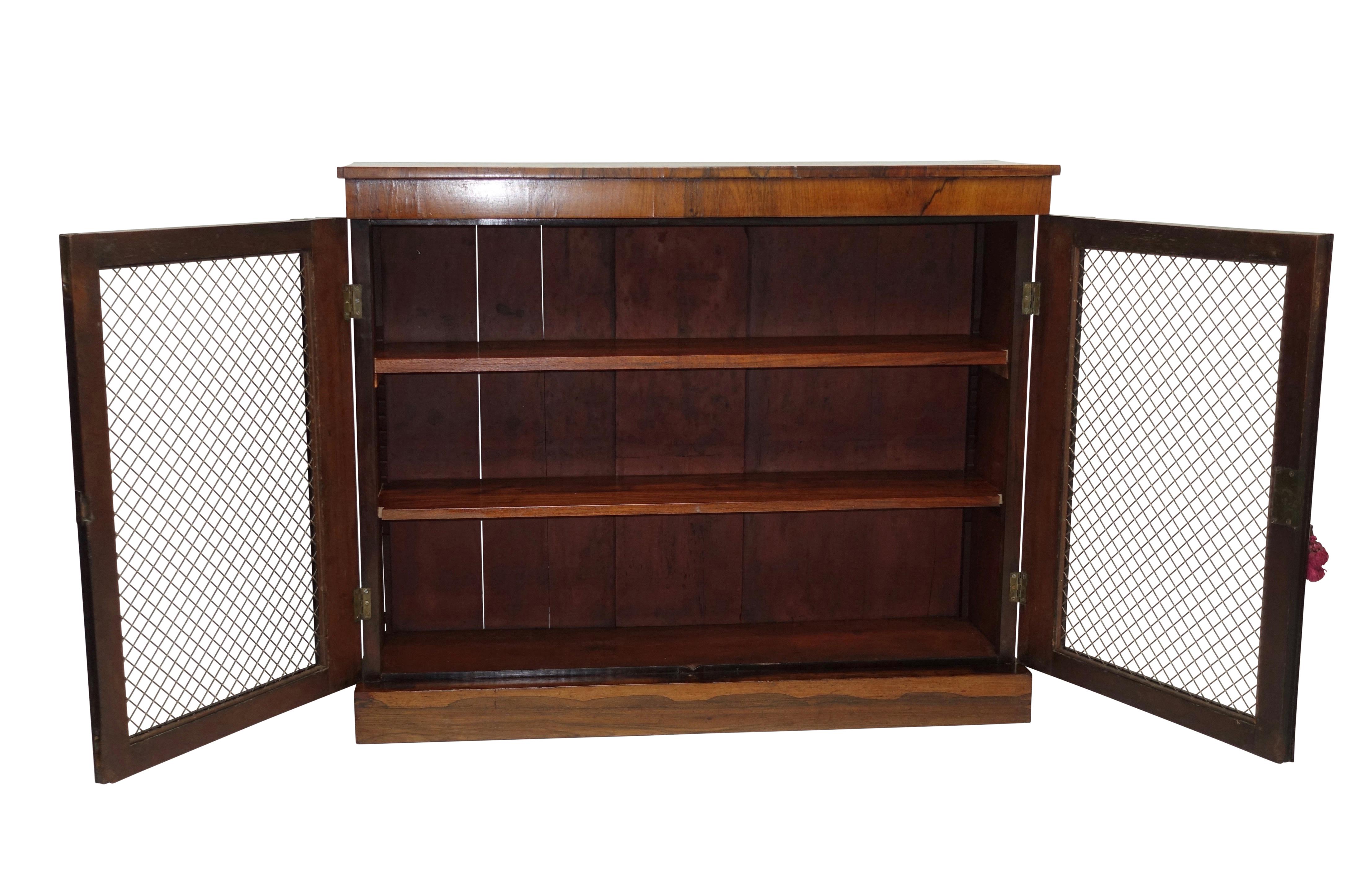 Regency Rosewood Bookcase Cabinet, English 19th Century 3