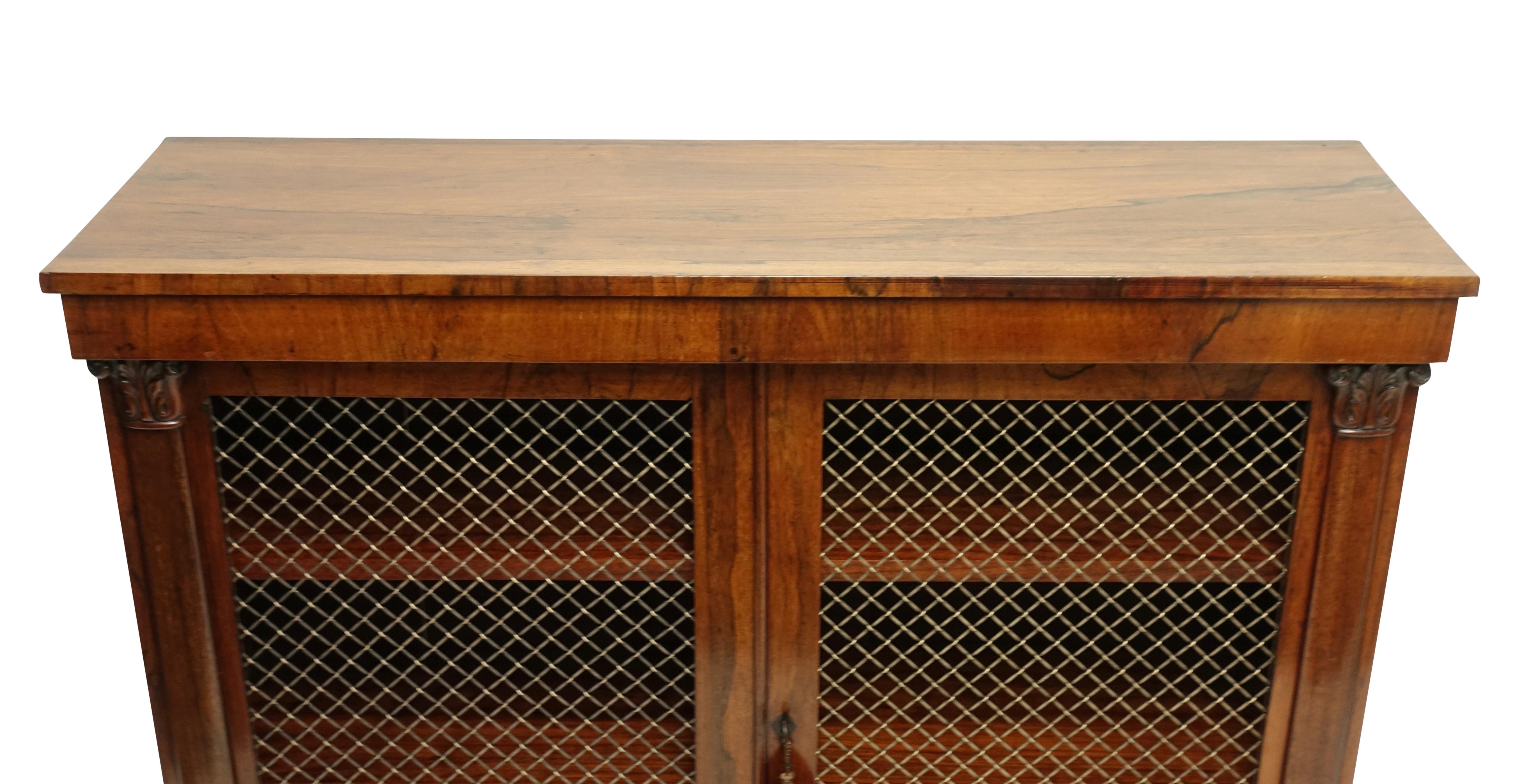 Regency Rosewood Bookcase Cabinet, English 19th Century 5