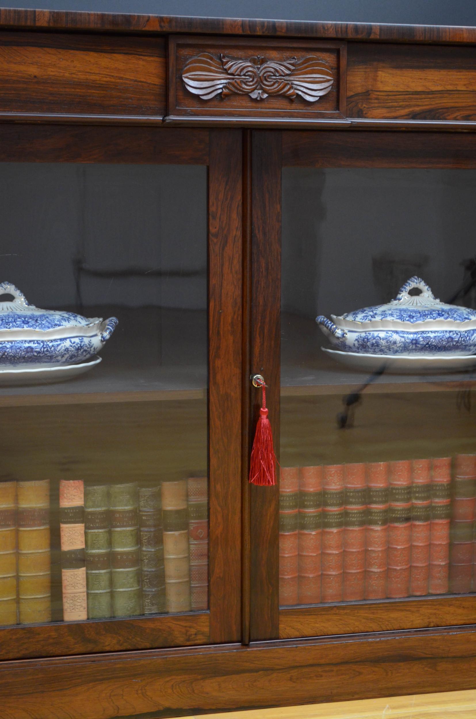 Regency Rosewood Bookcase / Cabinet 6