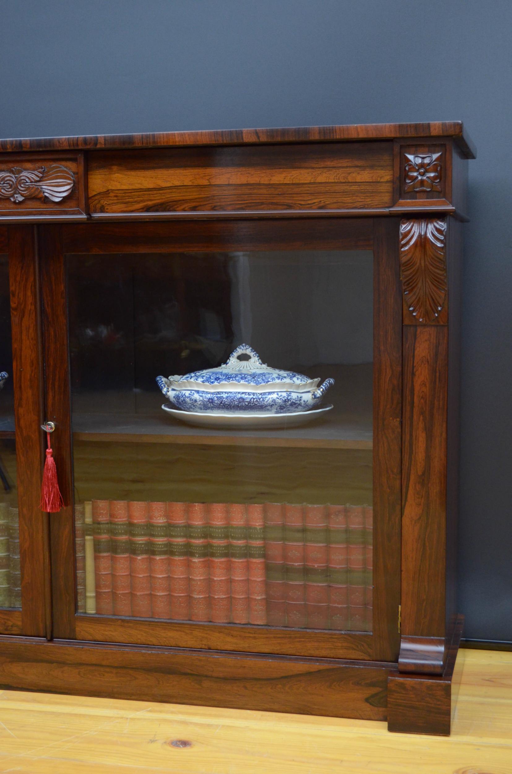 Regency Rosewood Bookcase / Cabinet 8