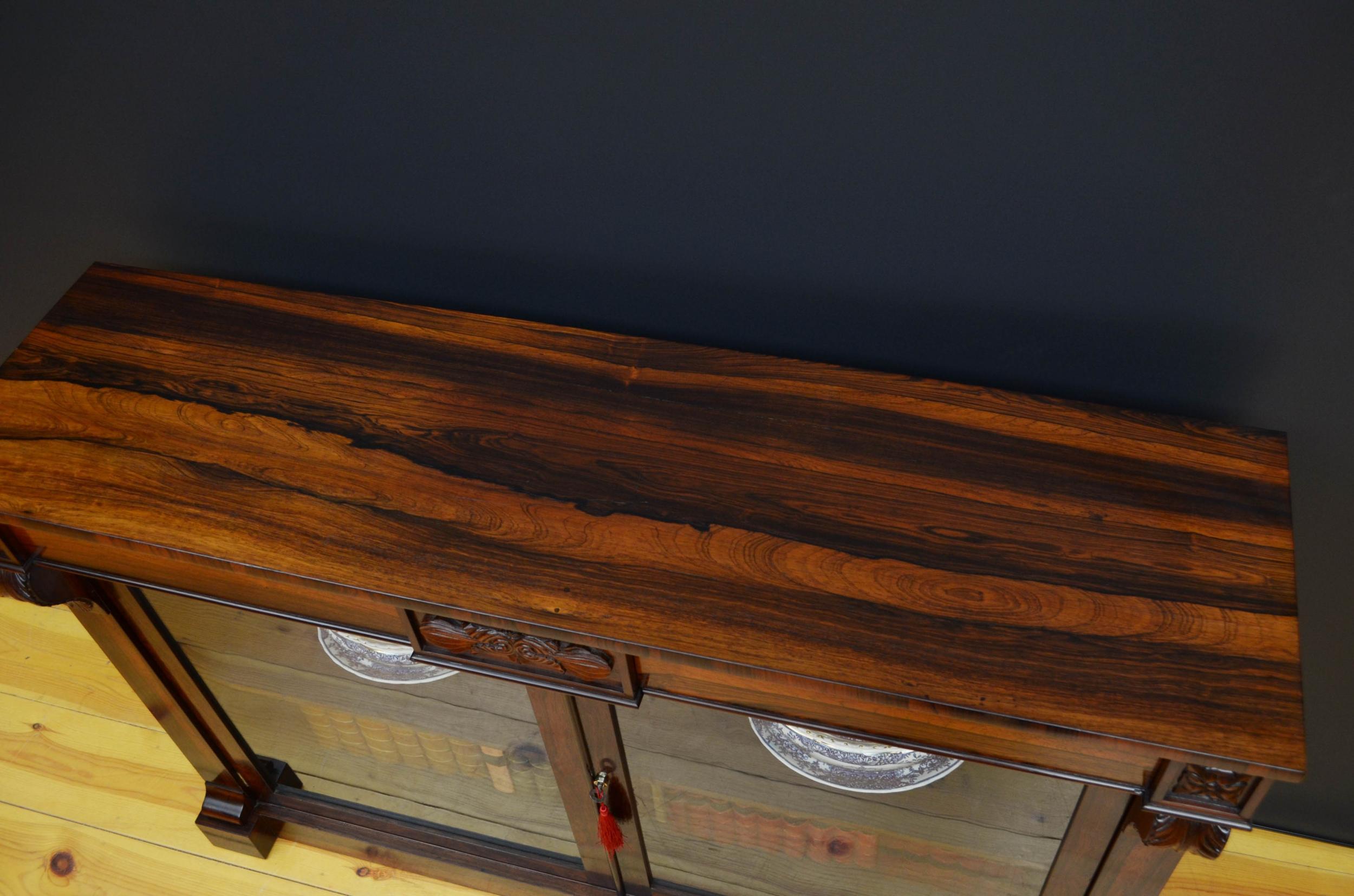 Regency Rosewood Bookcase / Cabinet In Good Condition In Whaley Bridge, GB