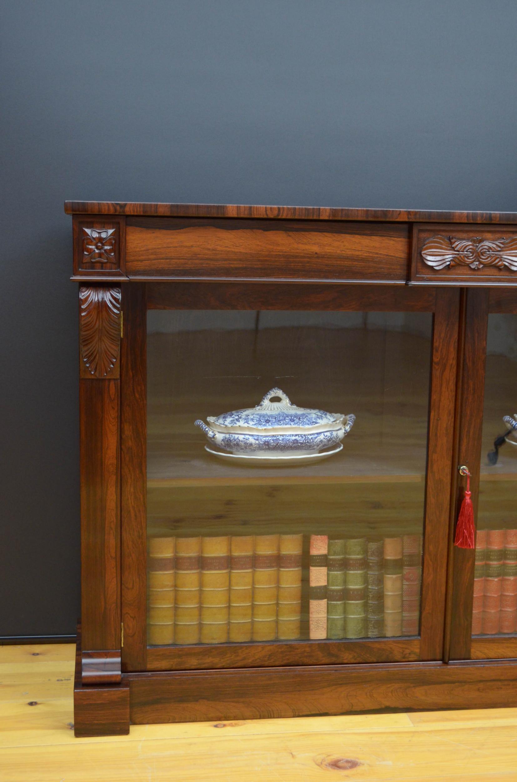 Regency Rosewood Bookcase / Cabinet 1