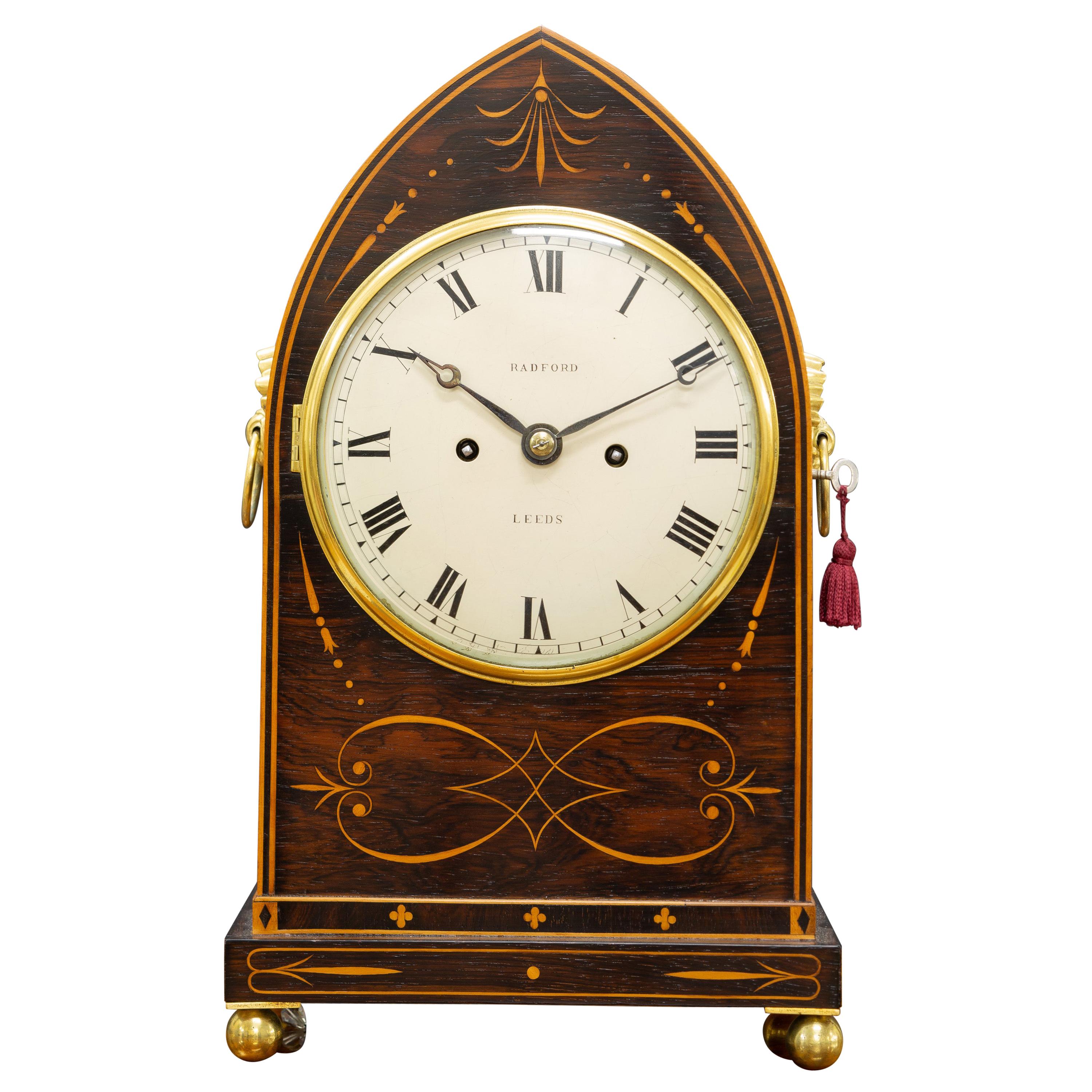 Regency Rosewood Bracket Clock by William Radford, Leeds