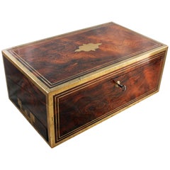 Fine 19th Century Regency Rosewood Brass Bound Box Desk