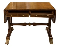 Regency Rosewood Brass Inlaid and Brass Mounted Sofa Table, circa 1810