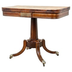 Regency Rosewood Brass Inlaid Card Table