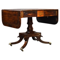 Antique Regency Rosewood Brass Inlaid Sofa Table