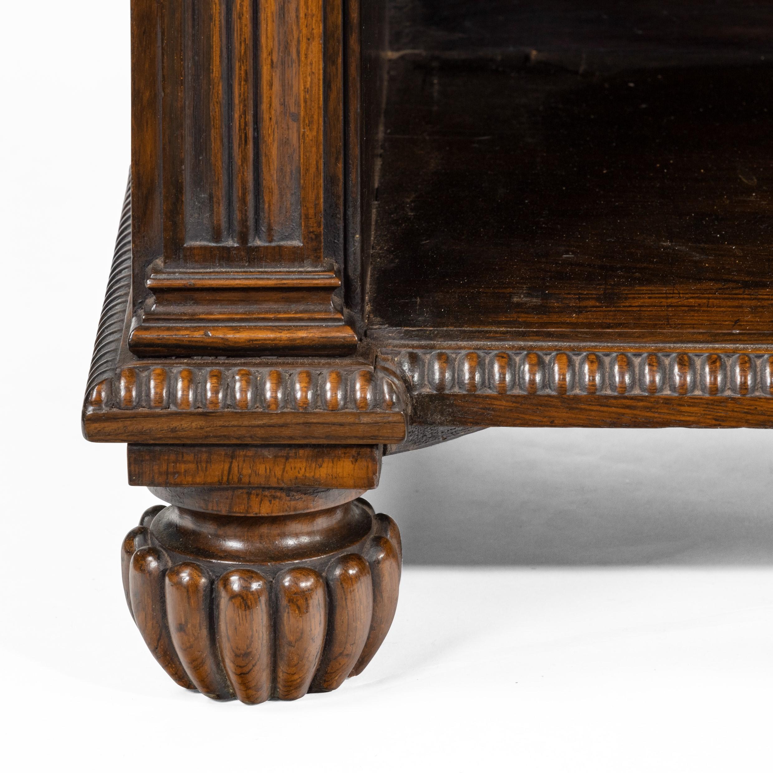 Early 19th Century Regency Rosewood Breakfront Side Cabinet/Open Bookcase
