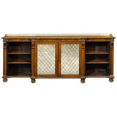 Regency Rosewood Breakfront Side Cabinet/Open Bookcase