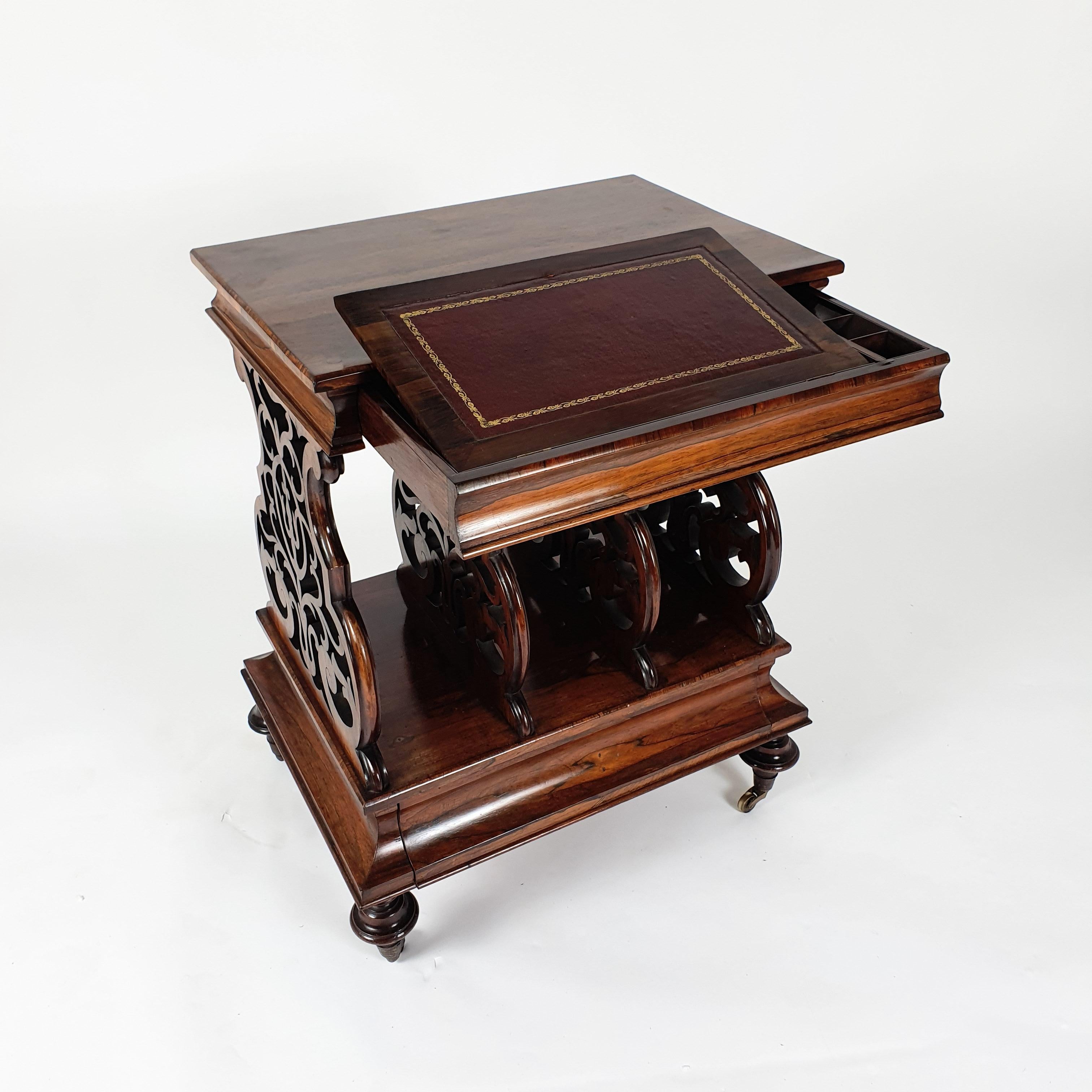 Regency Rosewood Canterbury Attributed to Gillows In Good Condition For Sale In London, west Sussex