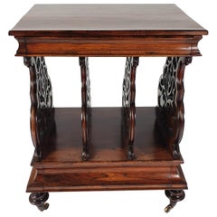 Antique Regency Rosewood Canterbury Attributed to Gillows