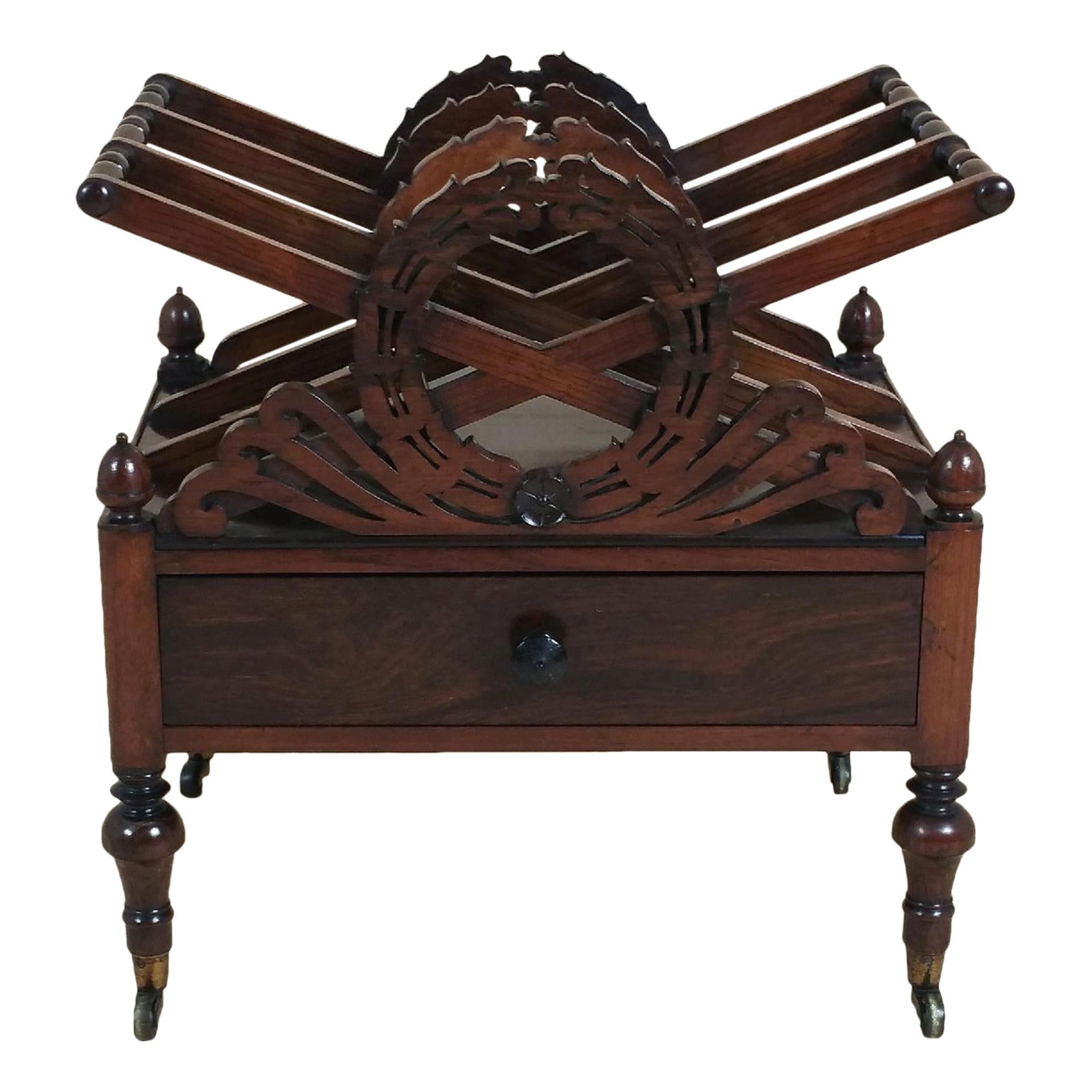 Regency Rosewood Canterbury Attributed to Gillows For Sale