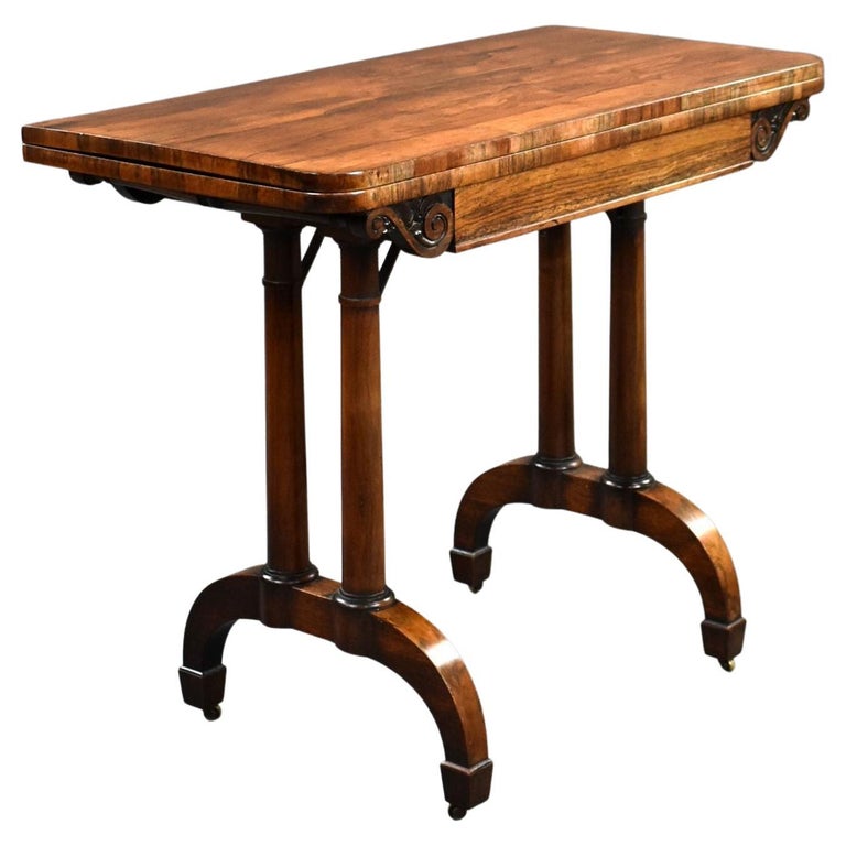 Regency Rosewood Card Table For Sale at 1stDibs