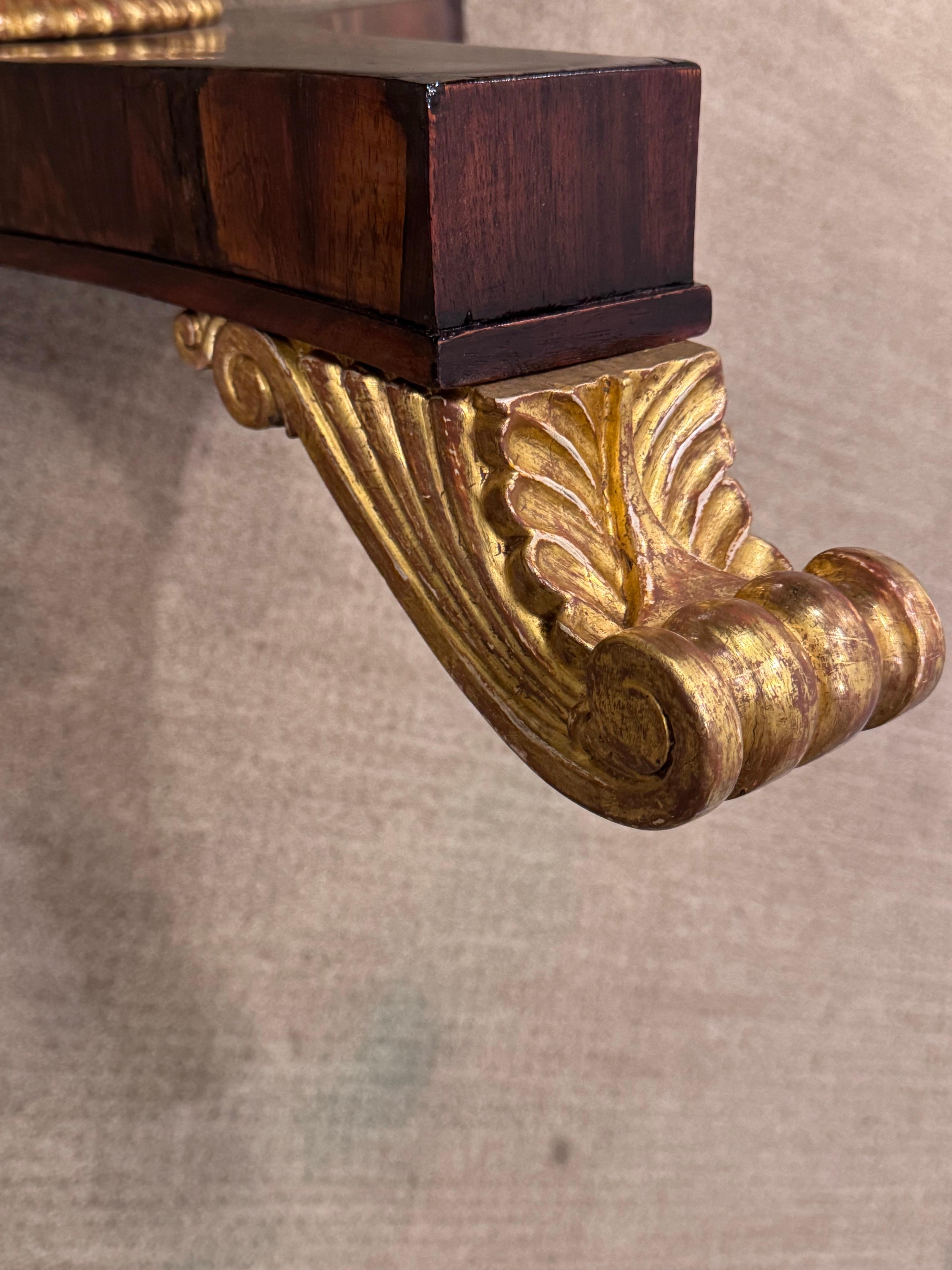 Regency Rosewood Carved & gilded Tilt Top Table For Sale 15