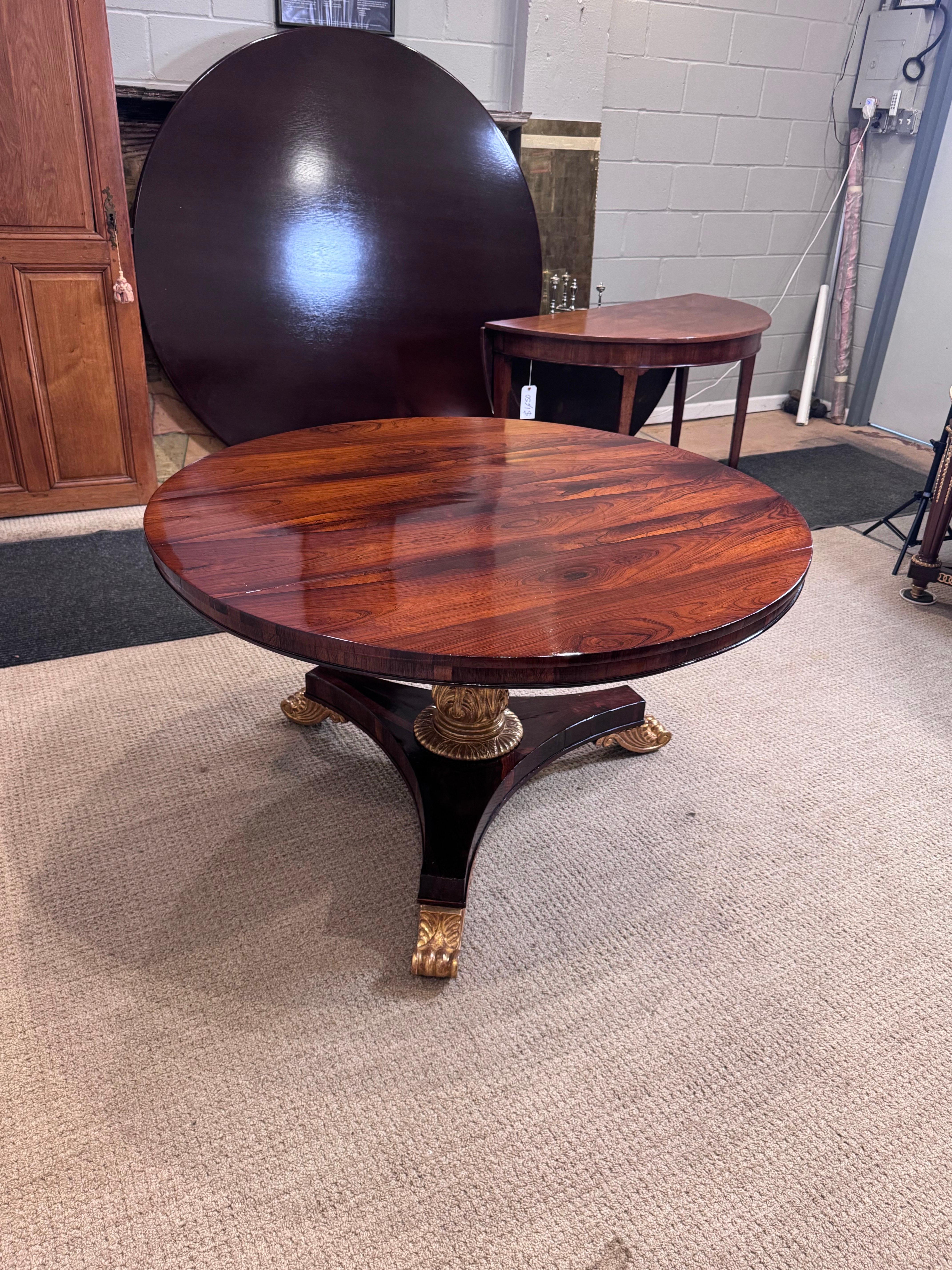 Regency Rosewood Carved & gilded Tilt Top Table For Sale 18