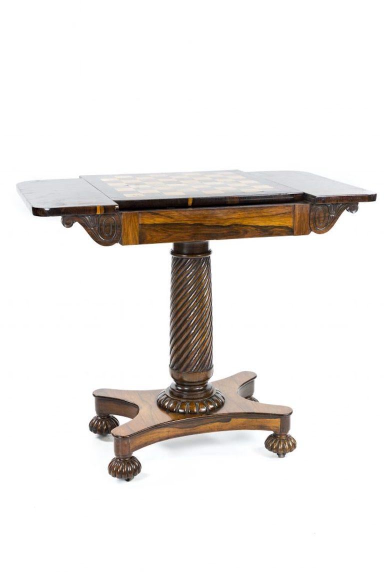 British Regency Rosewood Chess and Occasional Table, Attributed to Gillows of Lancaster
